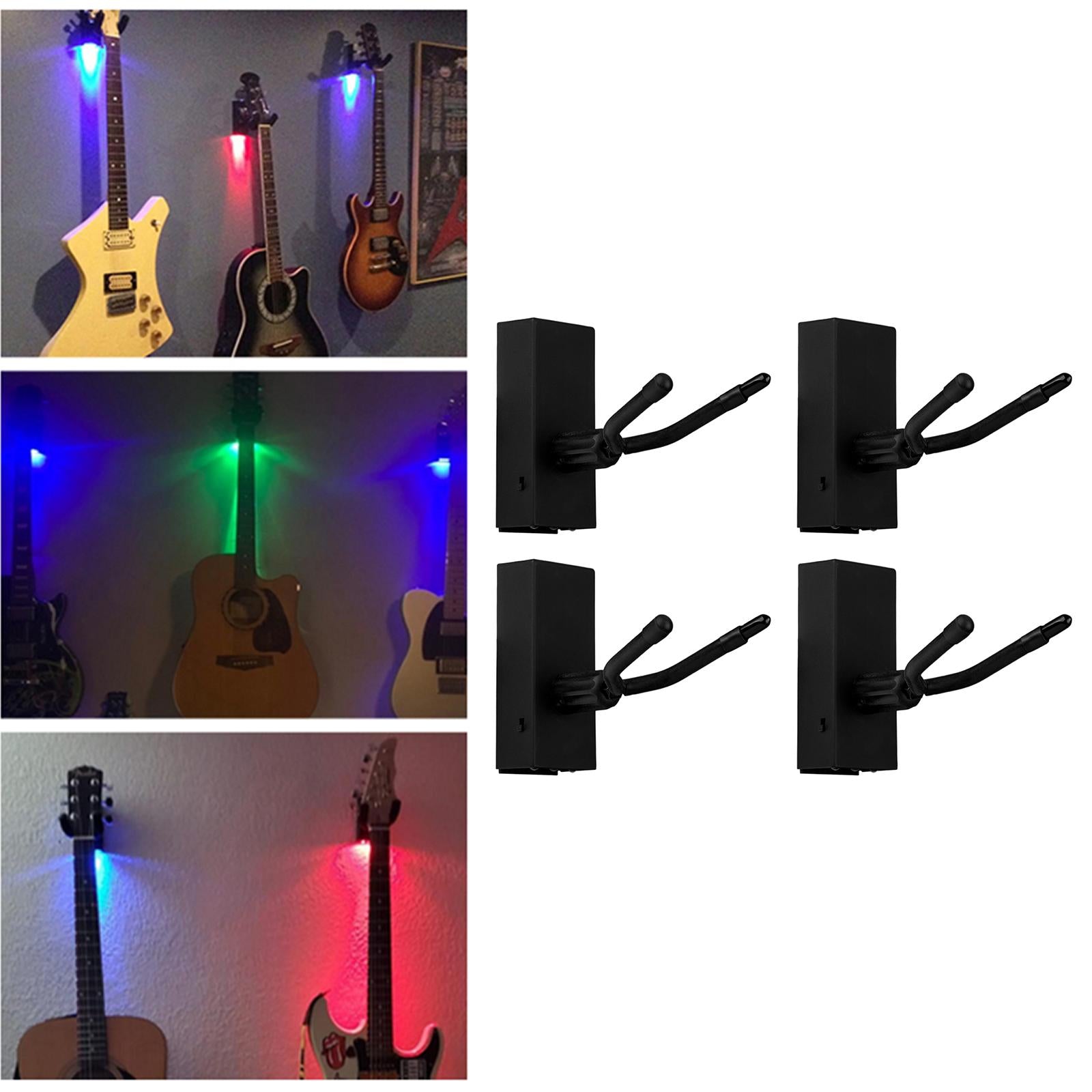 Guitar or Bass Wall Mount Hanger w/ LED Light for Mandolins Violin Ukulele Blue
