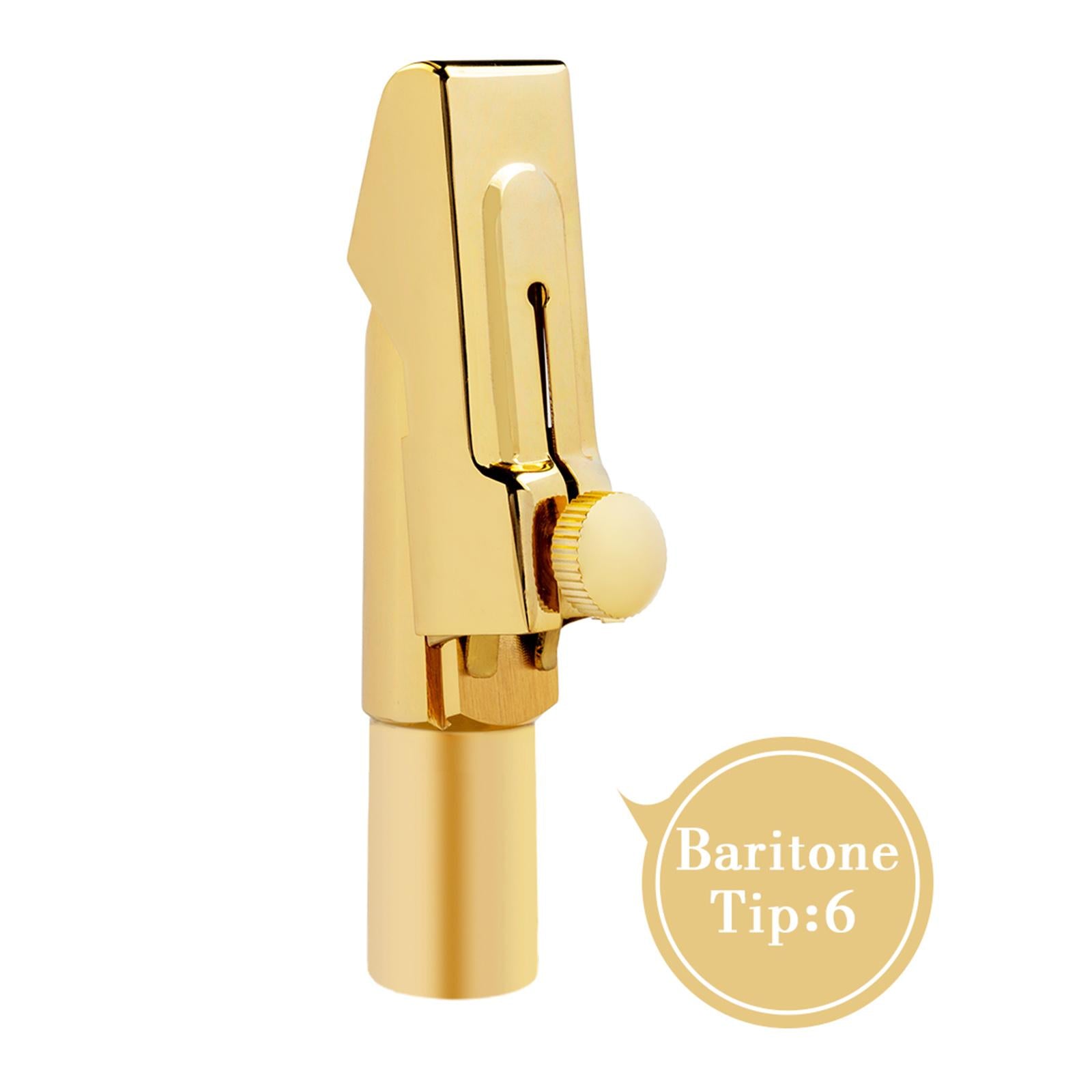 Metal Gold-Plated Baritone Saxophone Mouthpiece for Saxophone Accessory Size 6