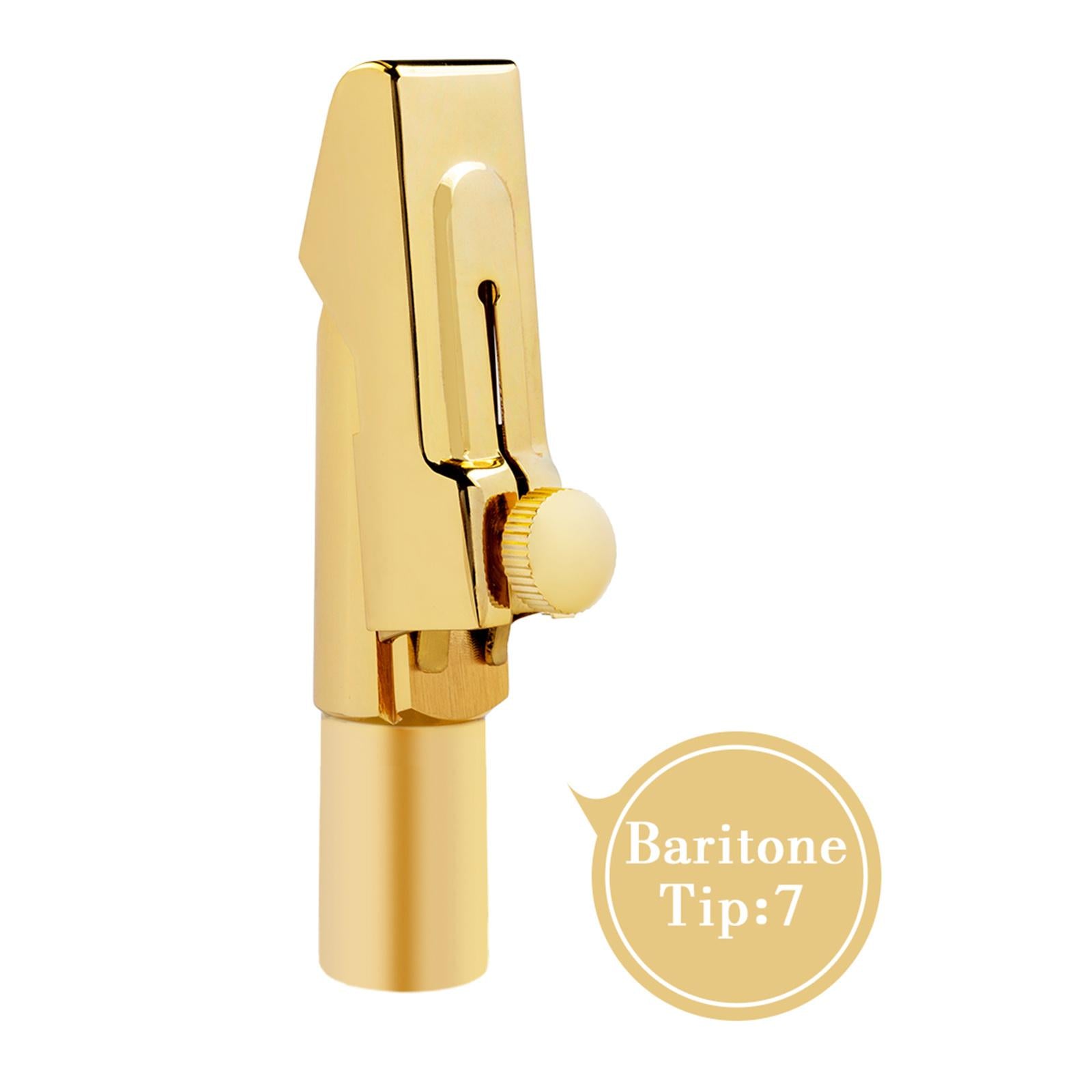 Metal Gold-Plated Baritone Saxophone Mouthpiece for Saxophone Accessory Size 7