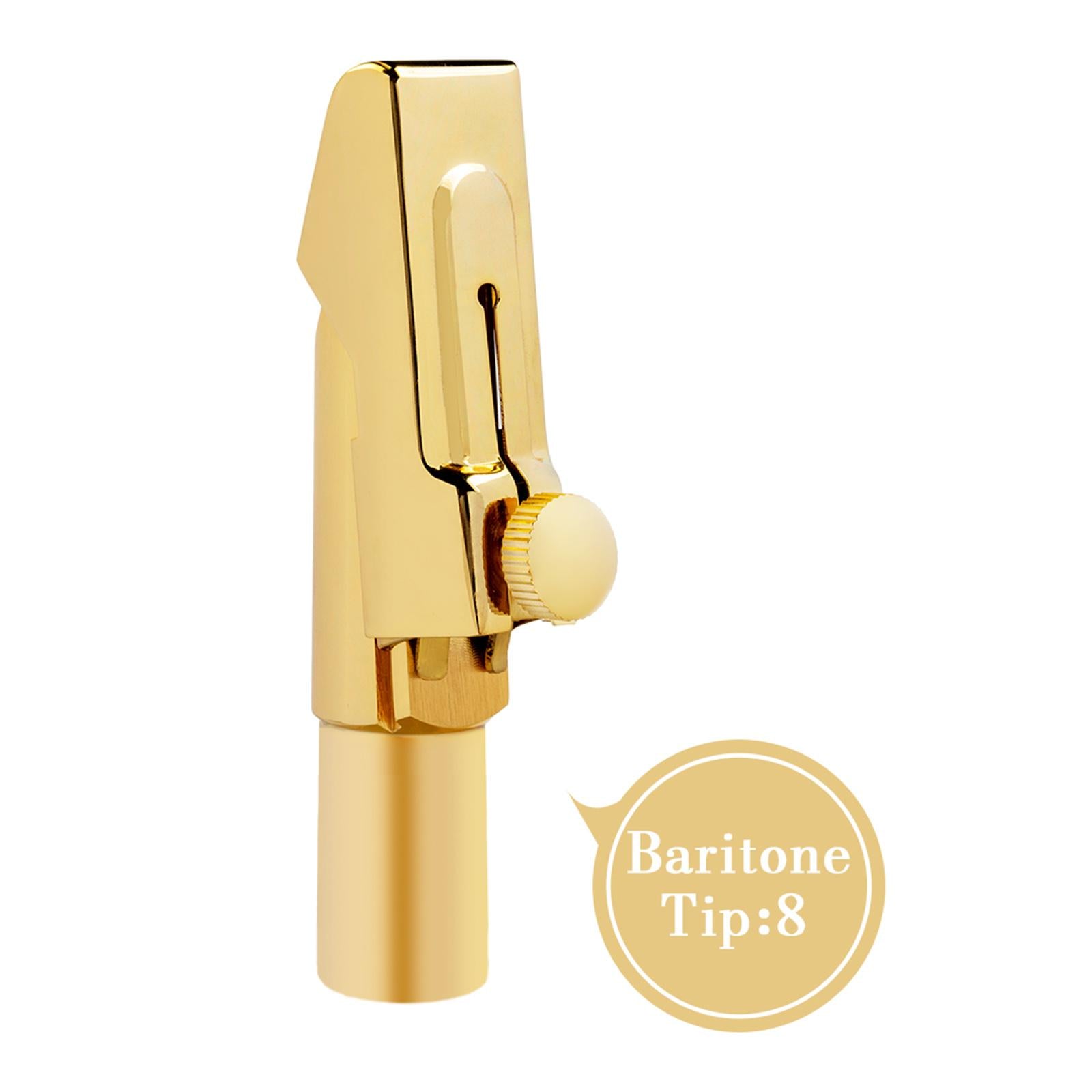Metal Gold-Plated Baritone Saxophone Mouthpiece for Saxophone Accessory Size 8