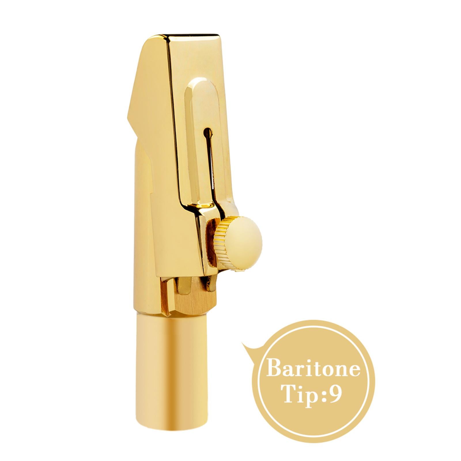 Metal Gold-Plated Baritone Saxophone Mouthpiece for Saxophone Accessory Size 9