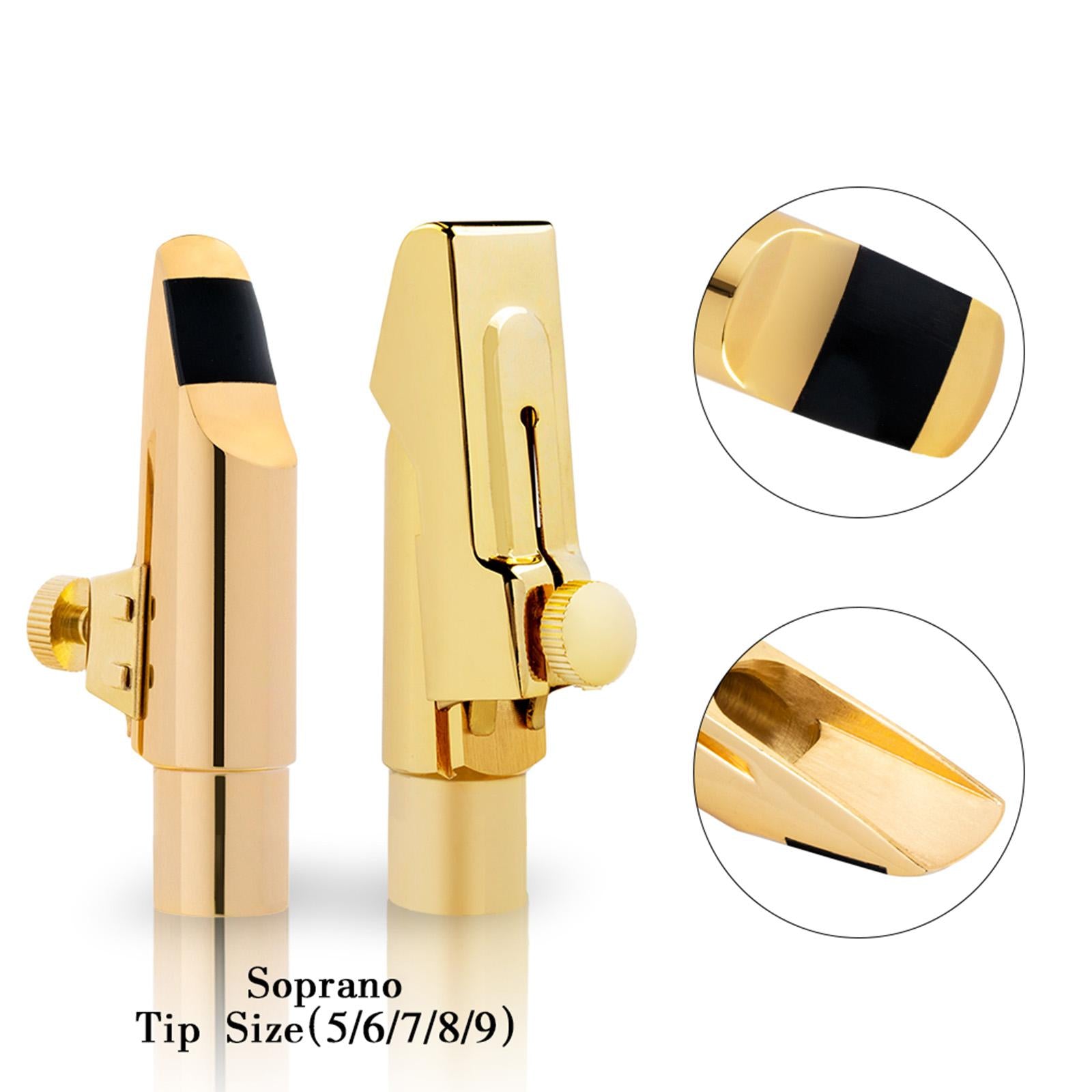 Soprano Saxophone Mouthpiece Gold Size 5 6 7 8 9 for Music Lovers Gifts Size 9