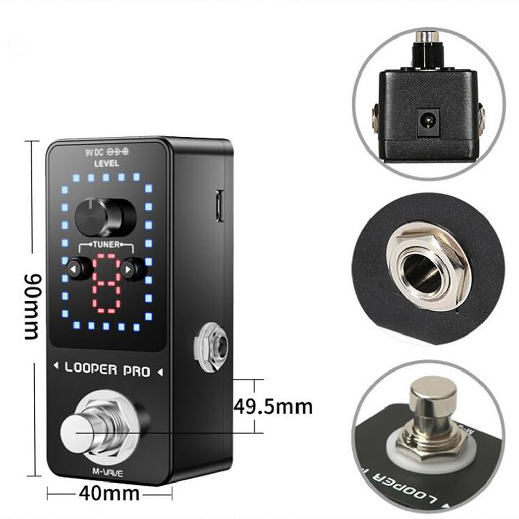 Mini 9 Loopers 40 minute Loop Recording Guitar Effects Pedal LED Display