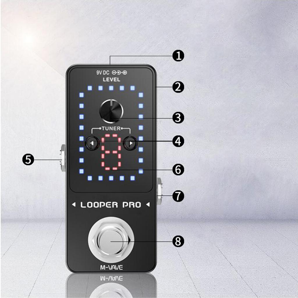 Mini 9 Loopers 40 minute Loop Recording Guitar Effects Pedal LED Display