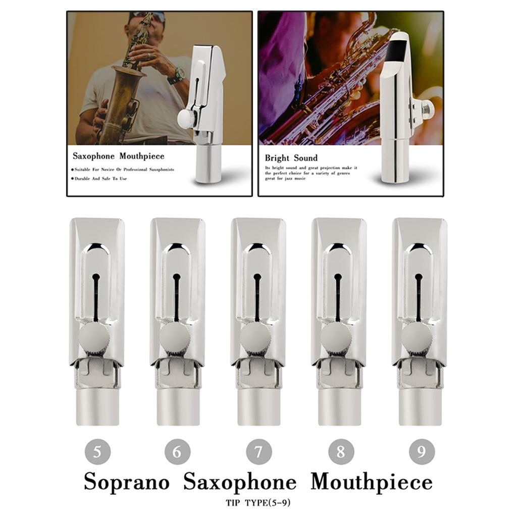 Metal Soprano Sax Mouthpiece Beginners Musical Instrument Accessories Size 5