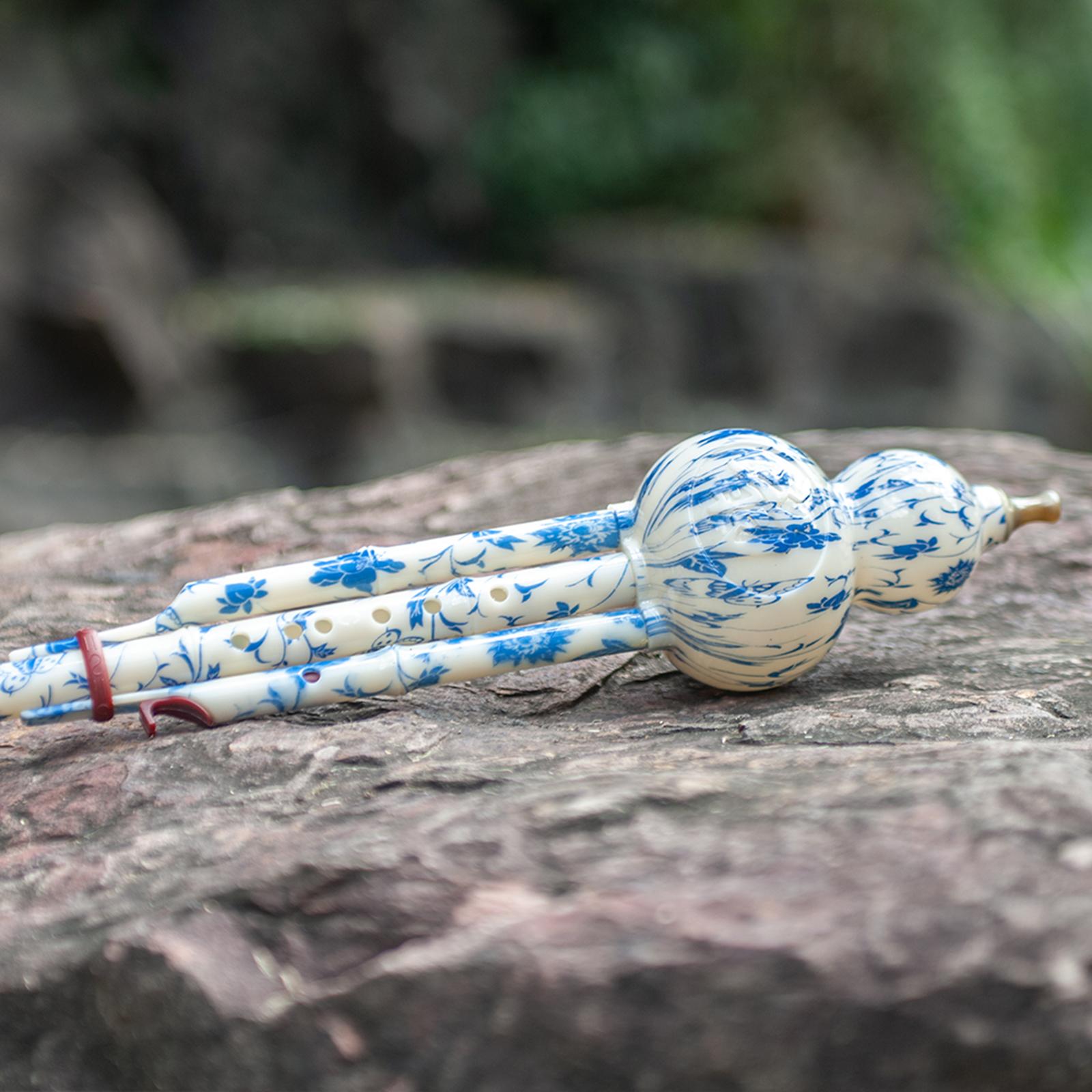 Chinese Traditional Hulusi Instrument for Music Lovers Beginner Blue