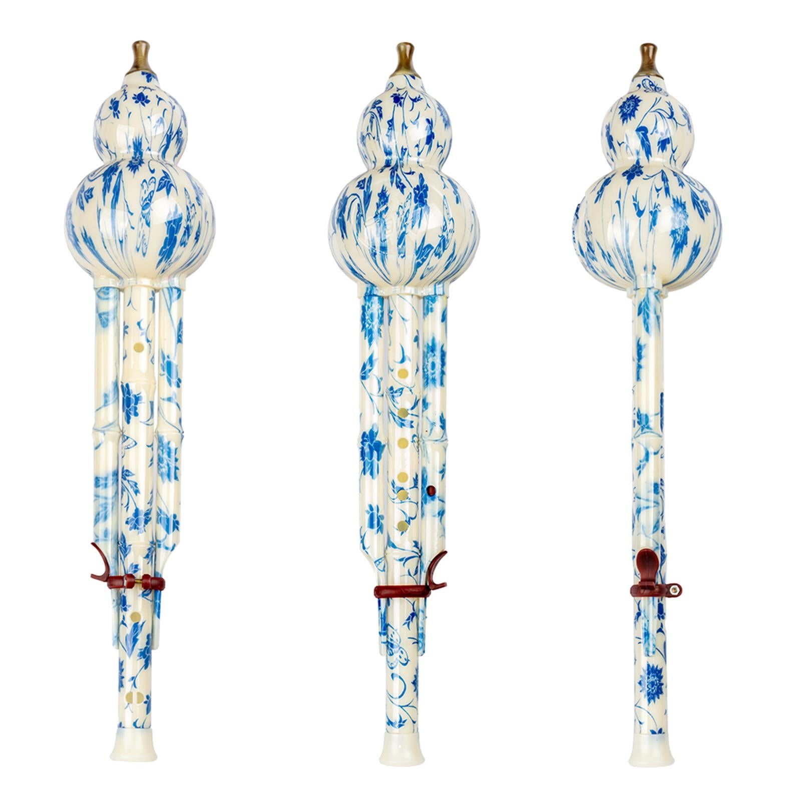 Chinese Traditional Hulusi Instrument for Music Lovers Beginner Blue
