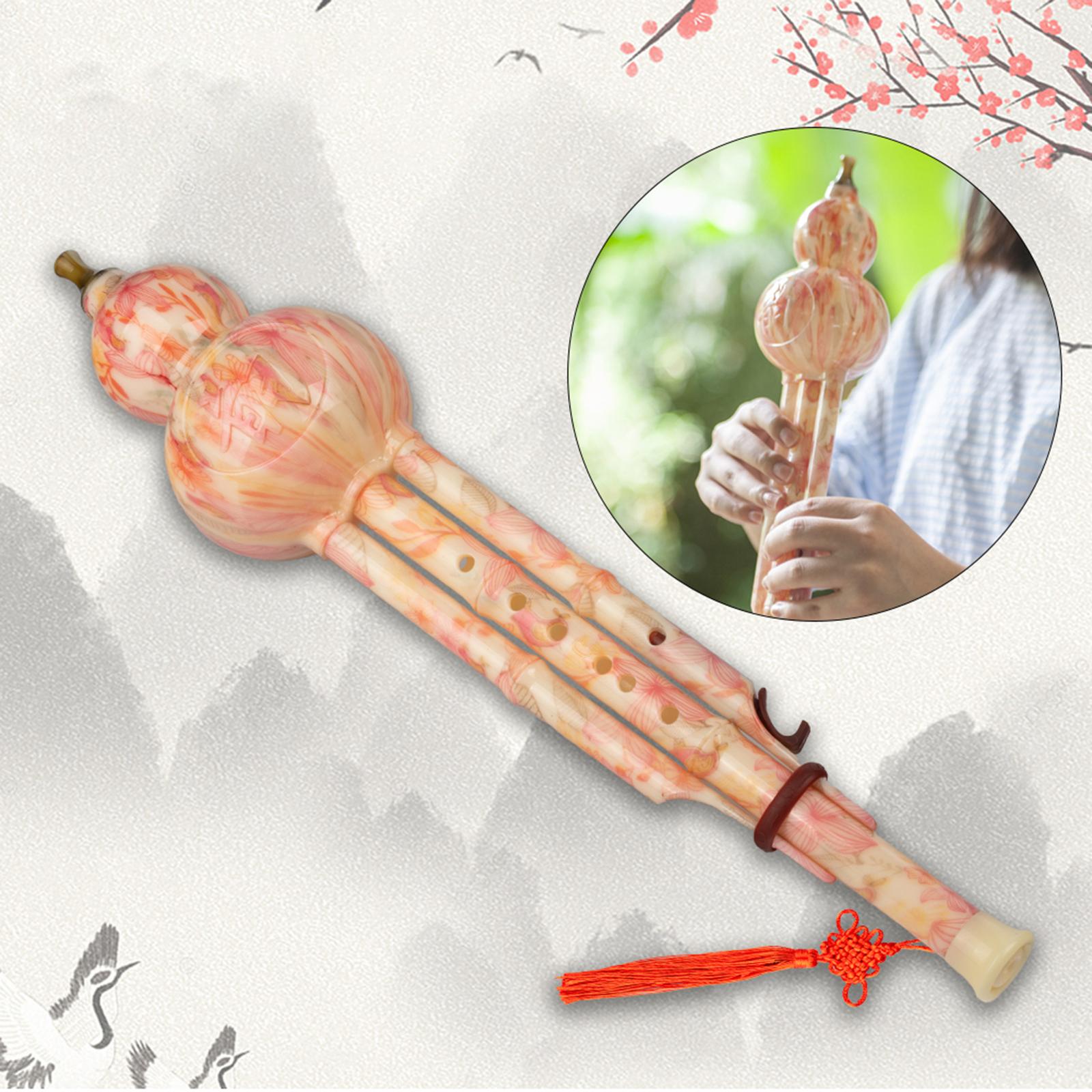Chinese Traditional Hulusi Instrument for Music Lovers Beginner Orange