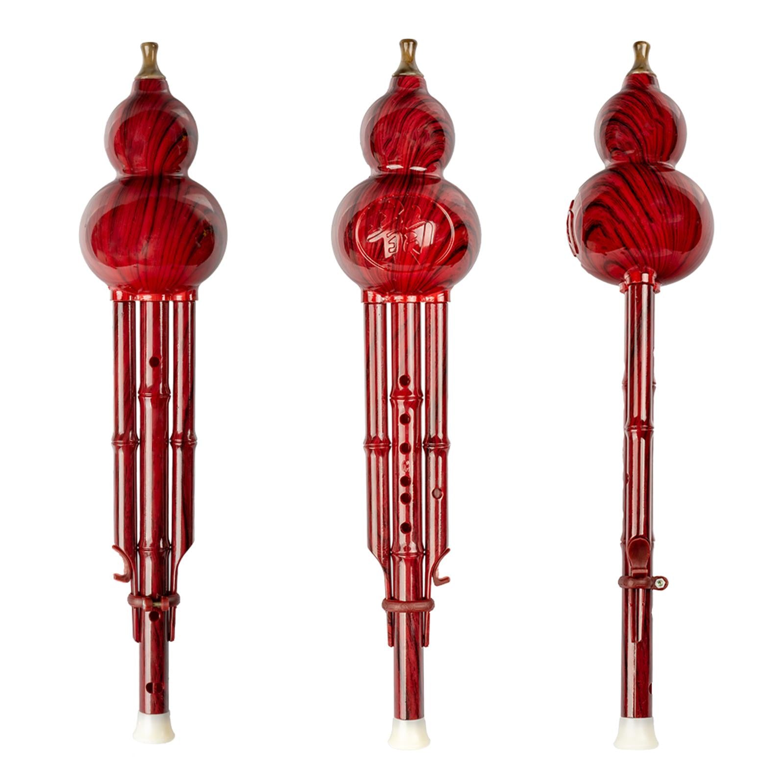 Chinese Traditional Hulusi Instrument for Music Lovers Beginner Red