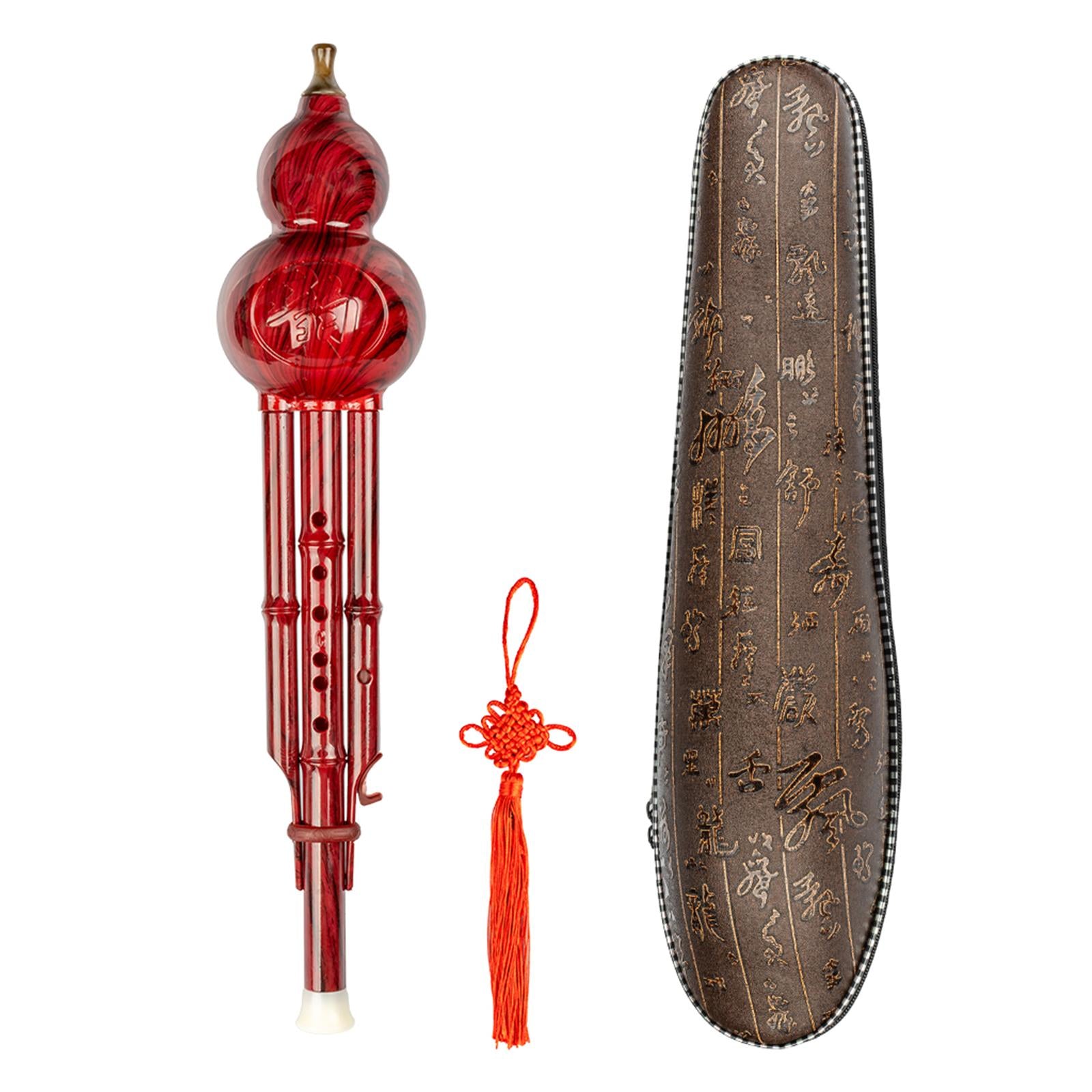 Chinese Traditional Hulusi Instrument for Music Lovers Beginner Red