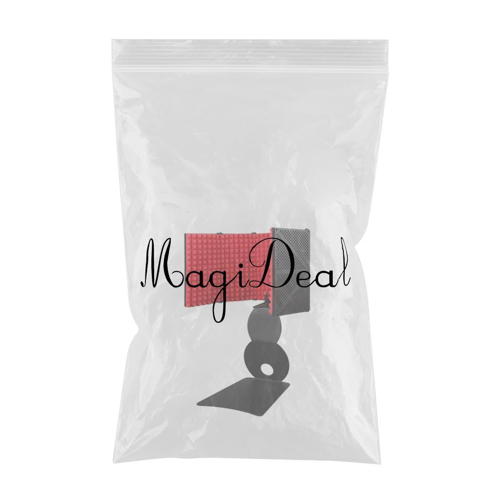 Professional Microphone Isolation Shield, Pop's Filter, Mic Sound Absorbing 5 Panels with Holder