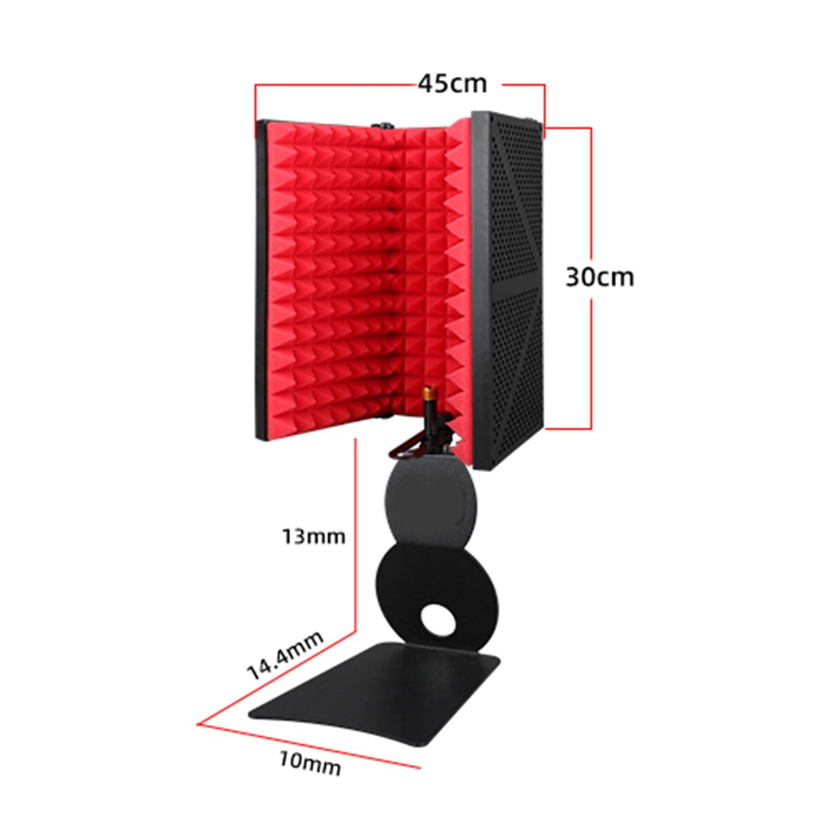 Professional Microphone Isolation Shield, Pop's Filter, Mic Sound Absorbing 3 Panels with Holder