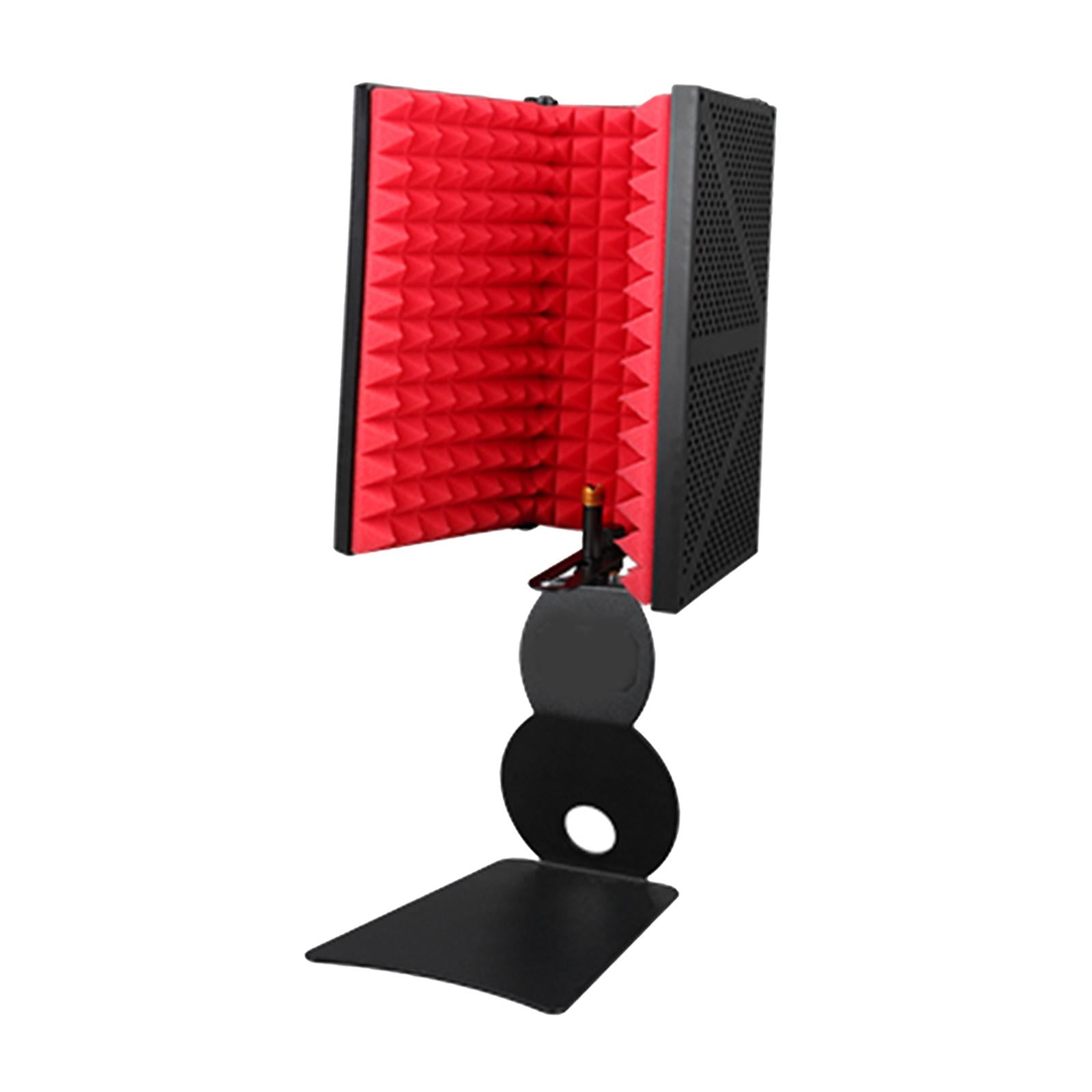 Professional Microphone Isolation Shield, Pop's Filter, Mic Sound Absorbing 3 Panels with Holder