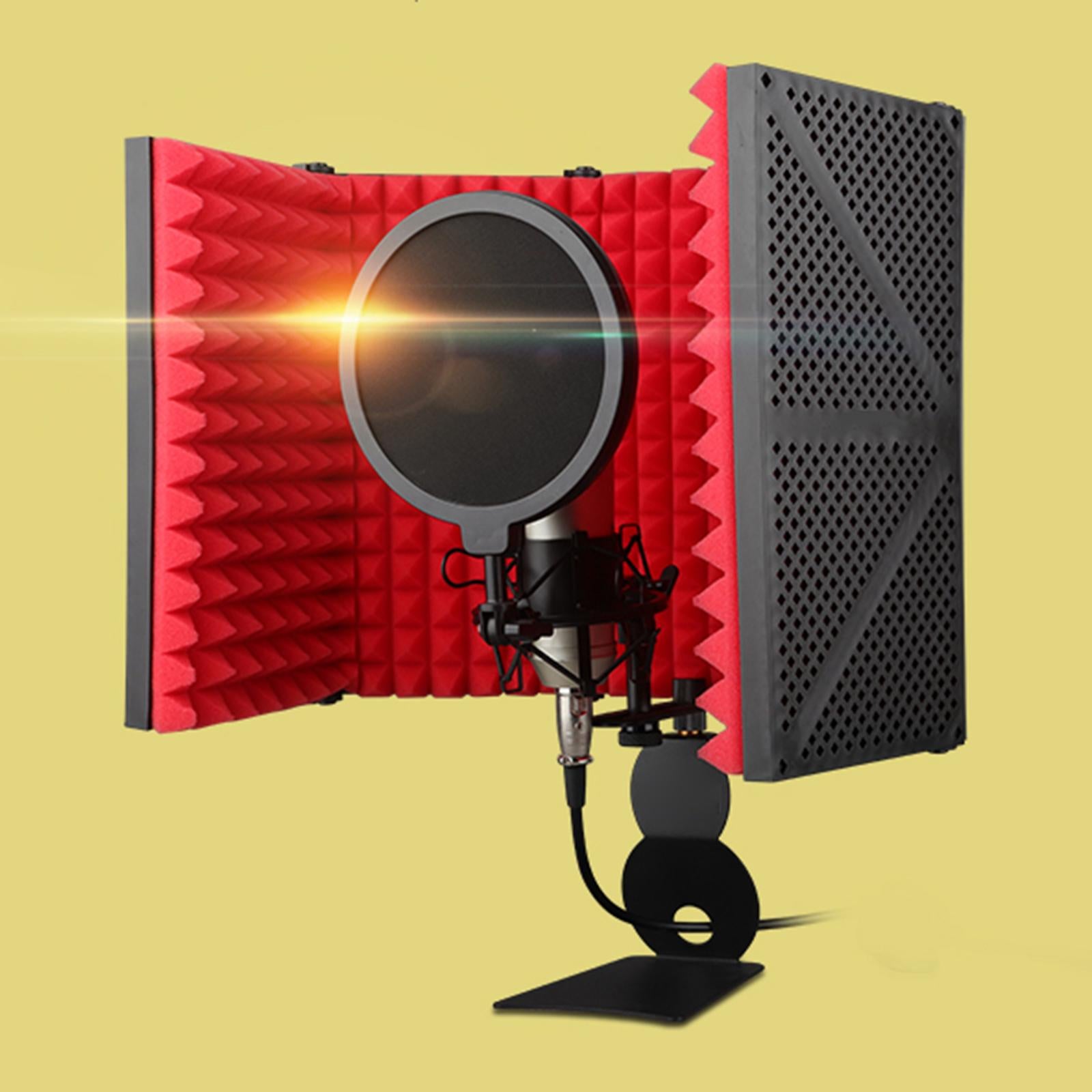 Professional Microphone Isolation Shield, Pop's Filter, Mic Sound Absorbing 5 Panels Set