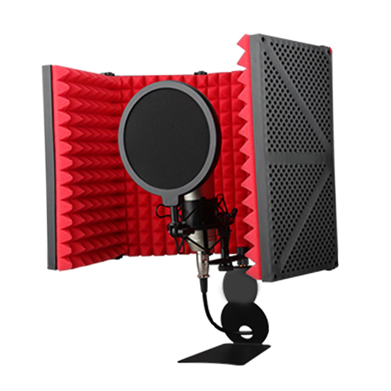 Professional Microphone Isolation Shield, Pop's Filter, Mic Sound Absorbing 5 Panels Set