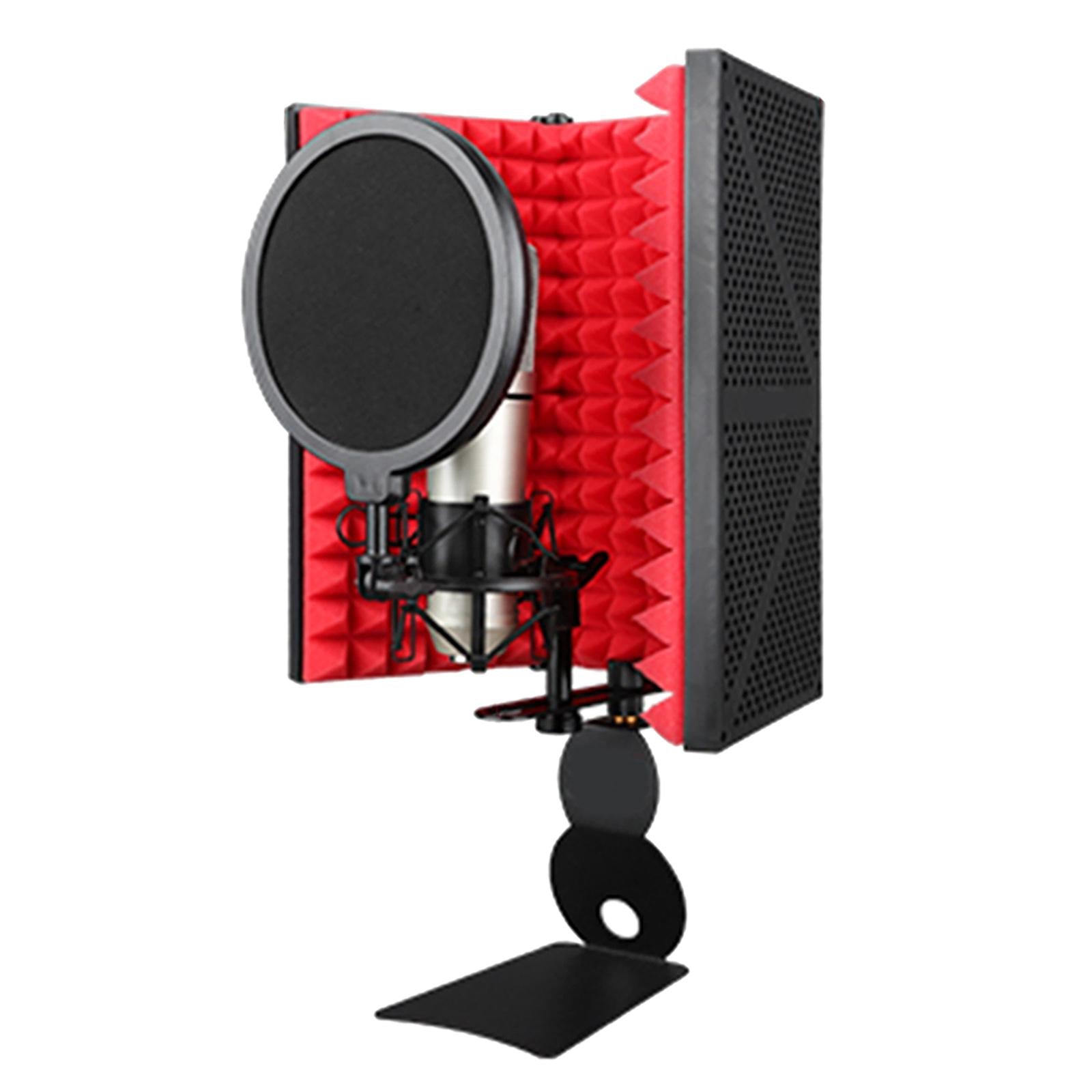 Professional Microphone Isolation Shield, Pop's Filter, Mic Sound Absorbing 3 Panels Set