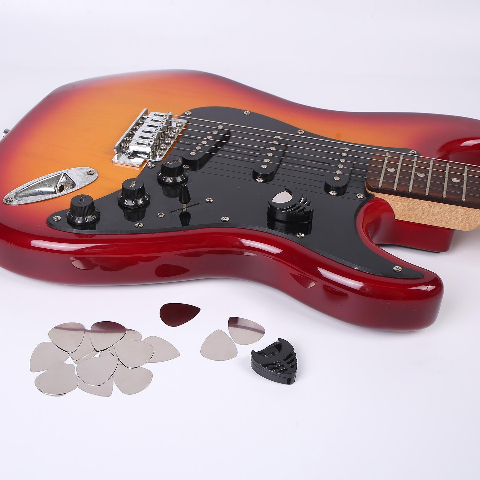 20x Guitar Picks Thumb Protectors and Picks Storage Case for Bass Ukulele