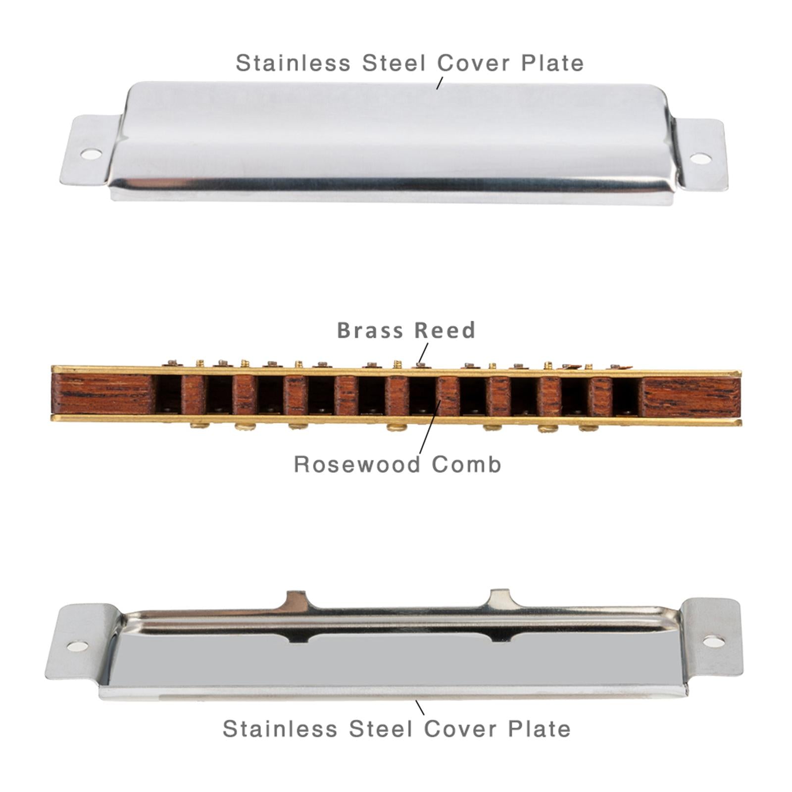 10 Holes Harmonica Mouth Organ for Musicians Professionals Holiday Gifts