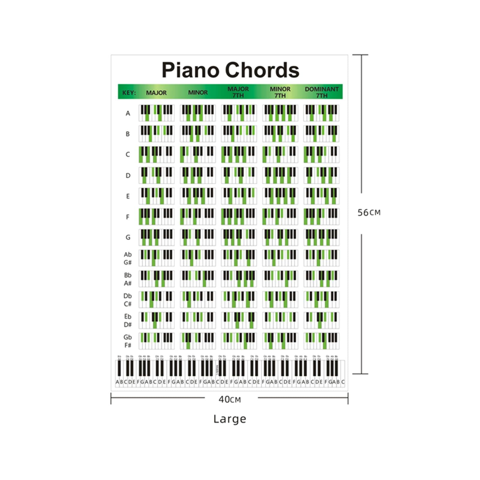 Illustrated Piano Fingering Chart Educational Portable for Home Teache ...