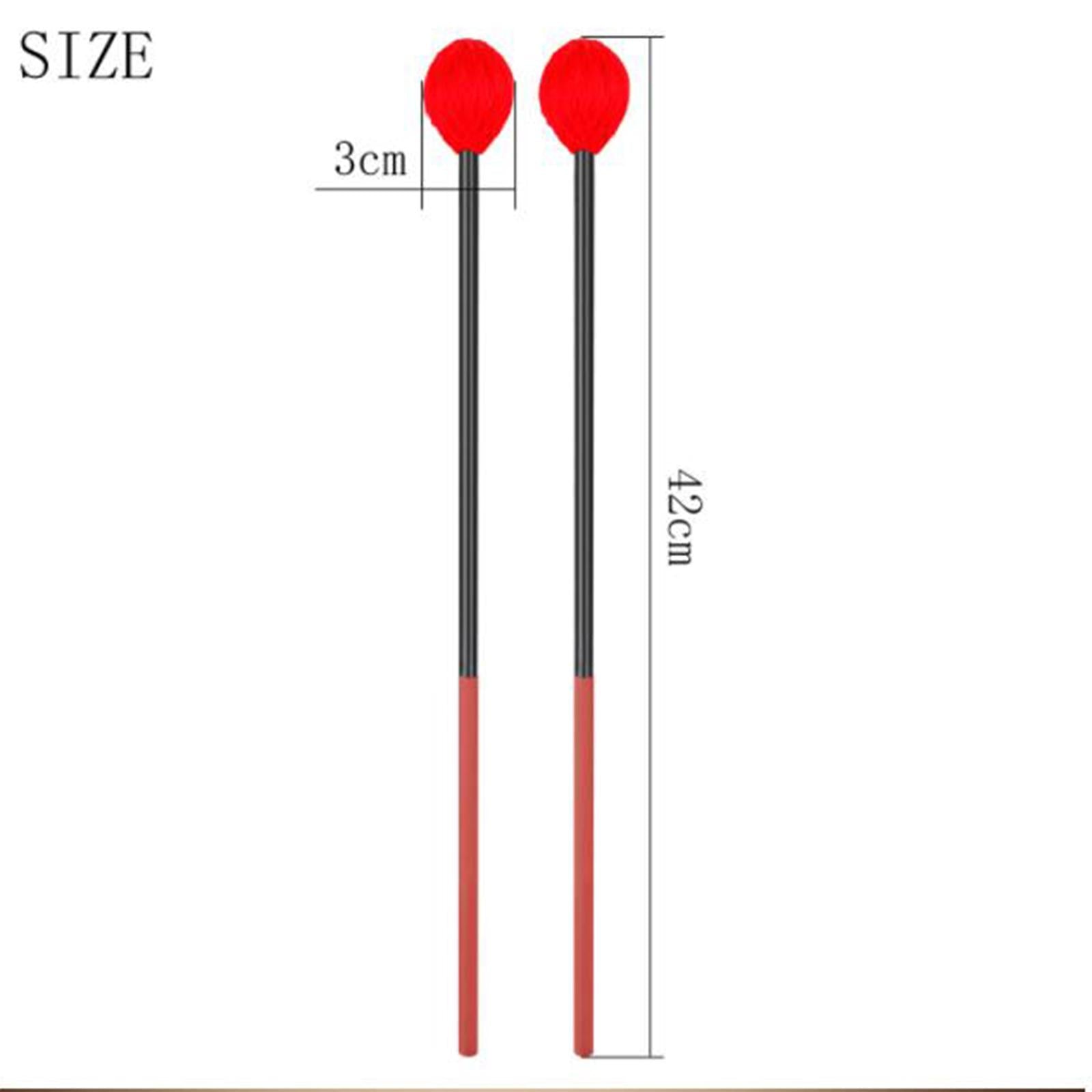 Marimba Mallets Mallet Sticks for Instrument Accessories Wood Block Chime Red