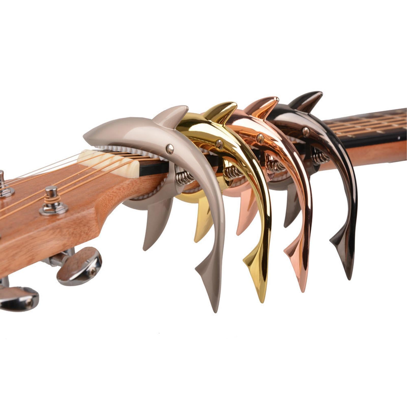 Zinc Alloy Guitar Capo Acoustic Clip Quick Change Clamp Key for Ukulele Bass Silver
