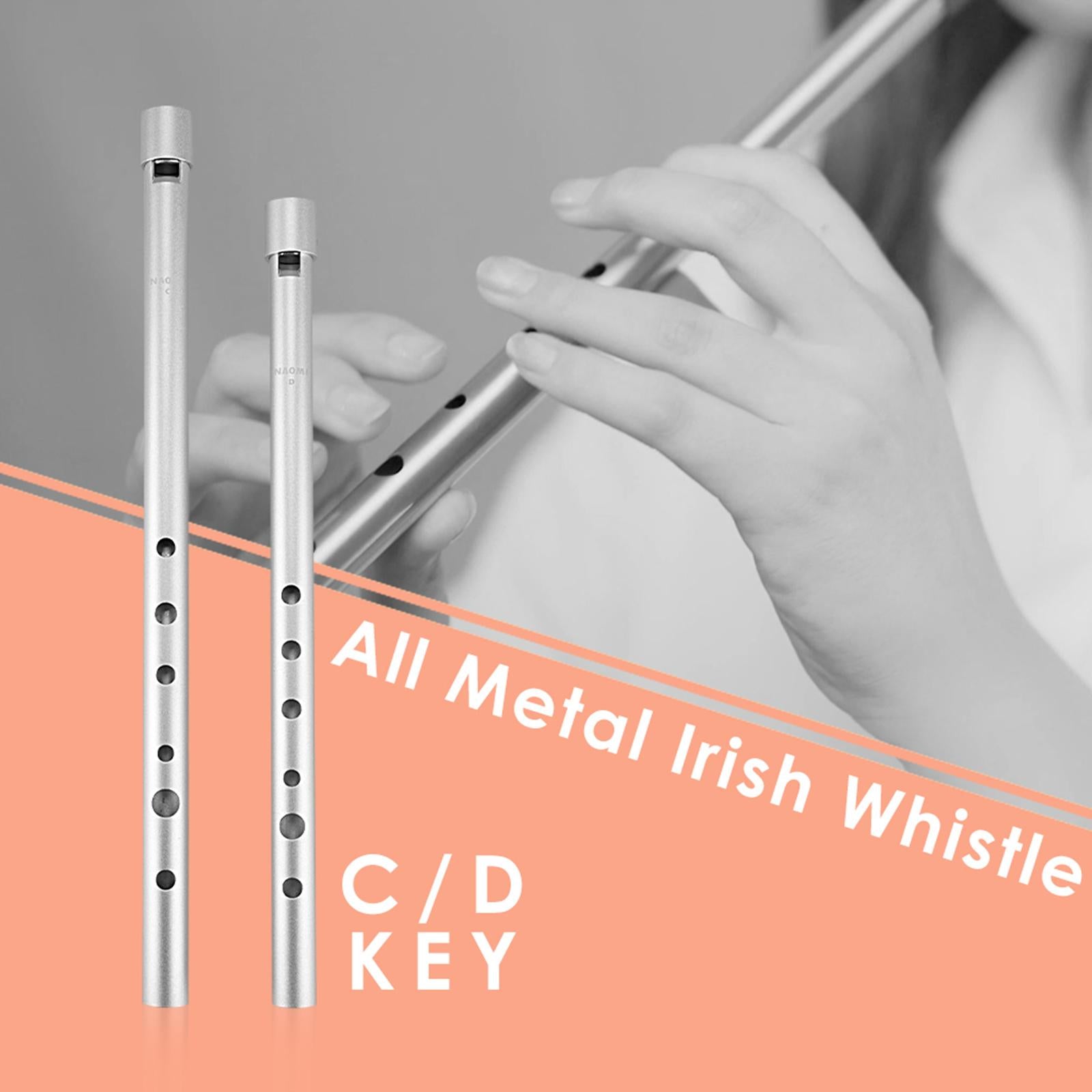 Portable Flute Whistling Instrument 6 Hole Aluminum for Beginners Kids C