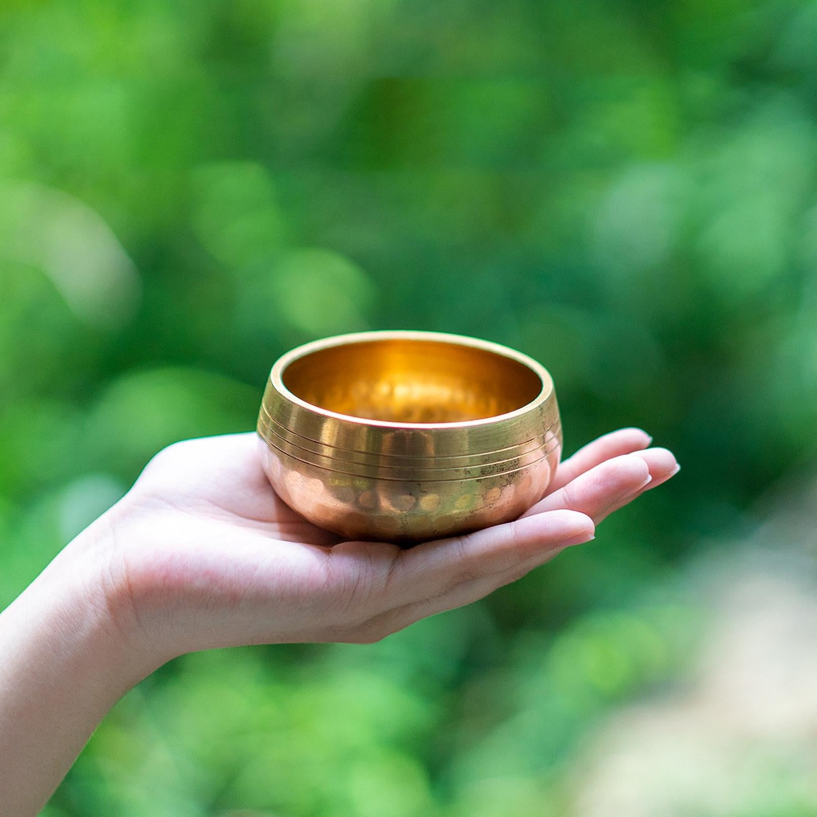 Tibetan Singing Bowl Set Buddhism with Wooden Striker for Yoga Unique Gifts