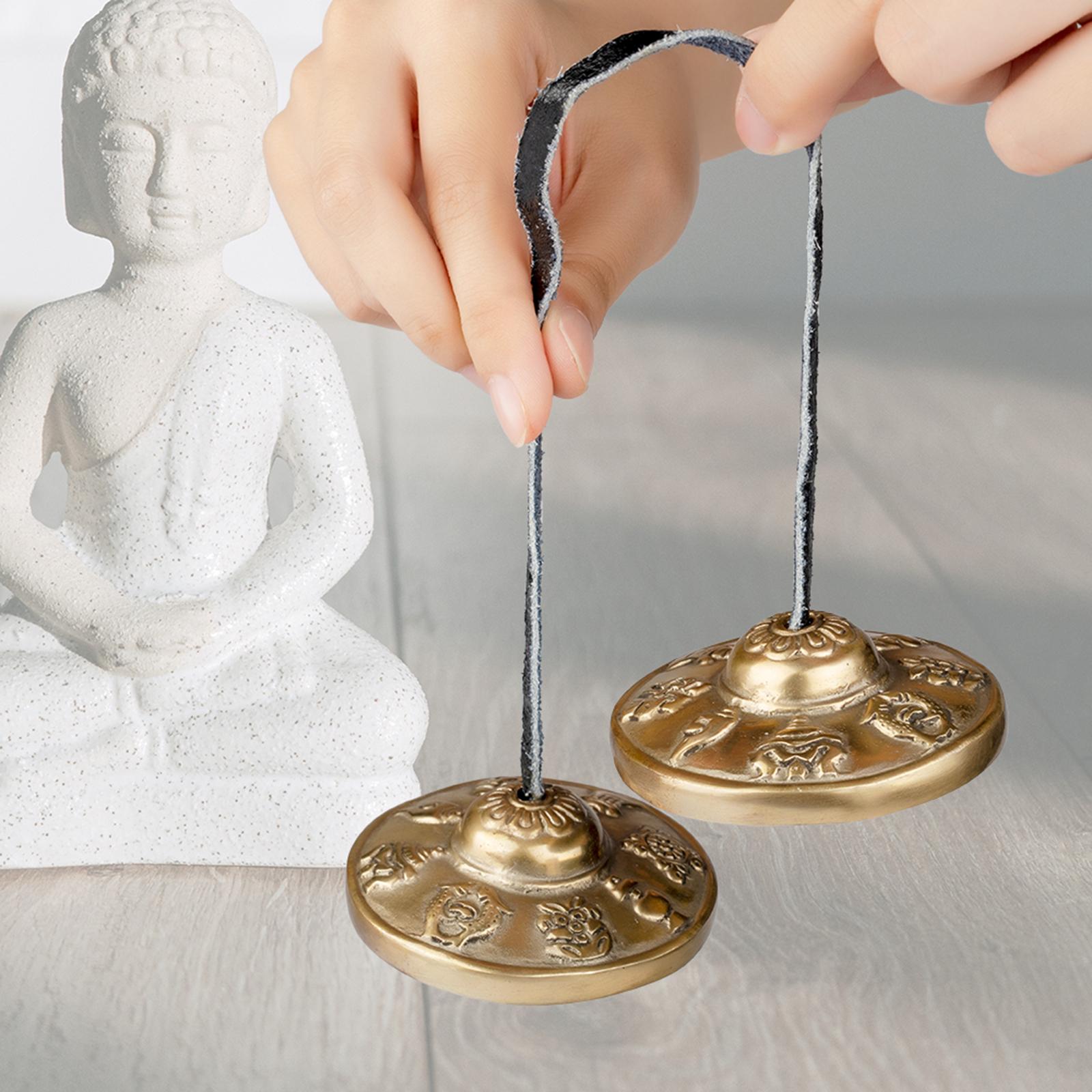 1 Pair Tingsha Cymbals Tibetan Instrument Spiritual for Soothing Rituals