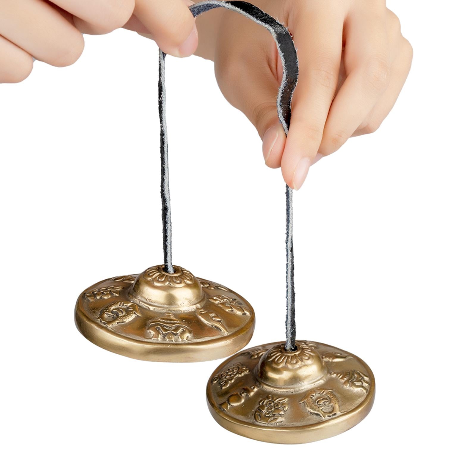 1 Pair Tingsha Cymbals Tibetan Instrument Spiritual for Soothing Rituals