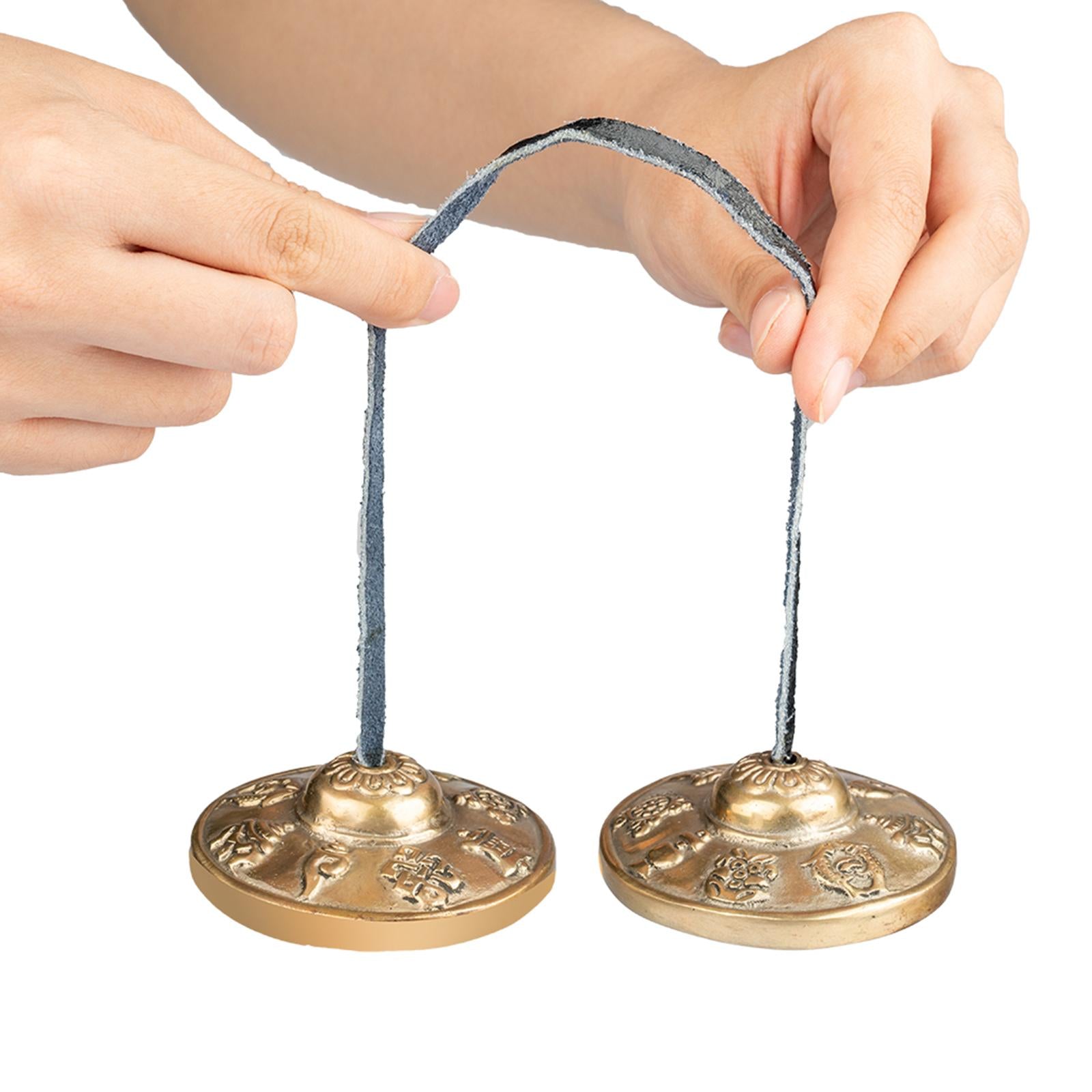 1 Pair Tingsha Cymbals Tibetan Instrument Spiritual for Soothing Rituals