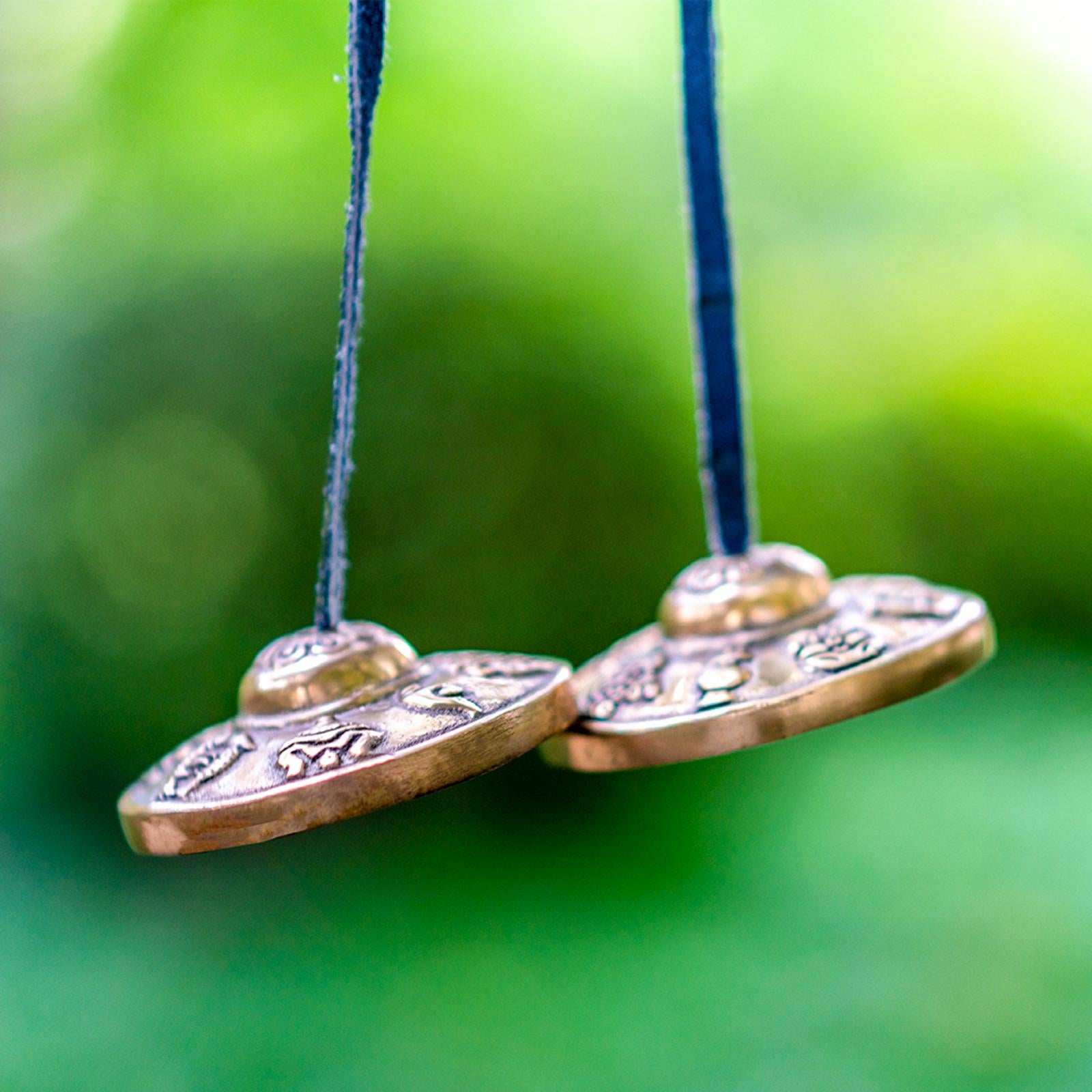 1 Pair Tingsha Cymbals Tibetan Instrument Spiritual for Soothing Rituals