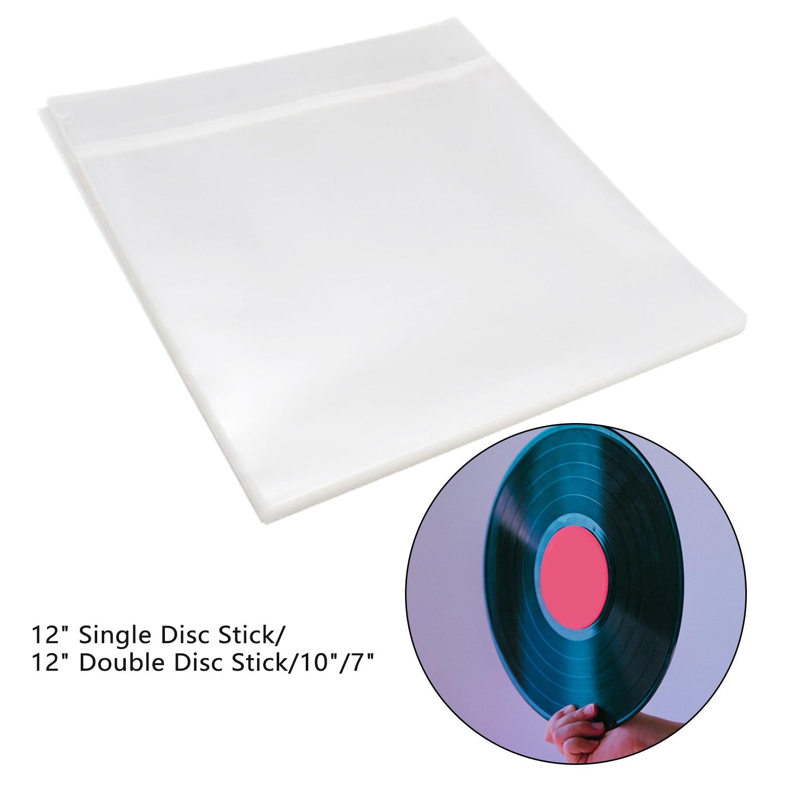 50Pcs Vinyl Record Sleeves Records Bag Reusable Clear for Turntable Player 12inch Single Record