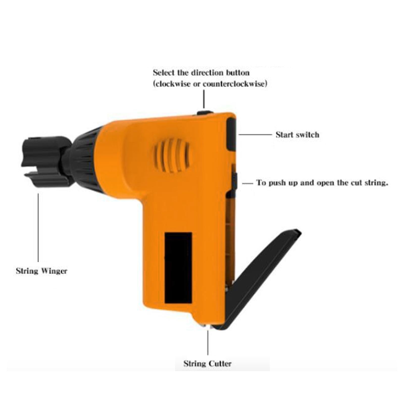 Guitar String Winder with String Cutter Restringing Tool for Ukelele Banjo orange