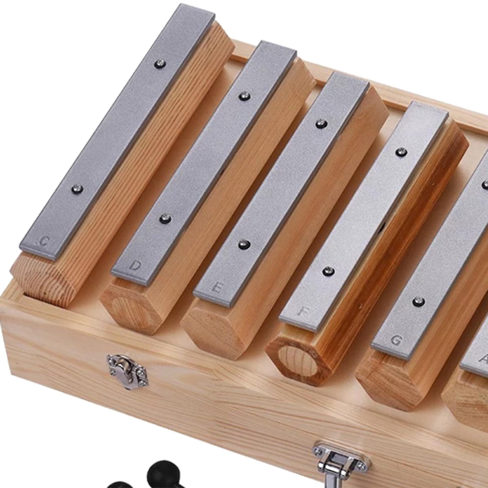 Professional Wooden Soprano Xylophone with 10 Metal Keys Musical Instrument
