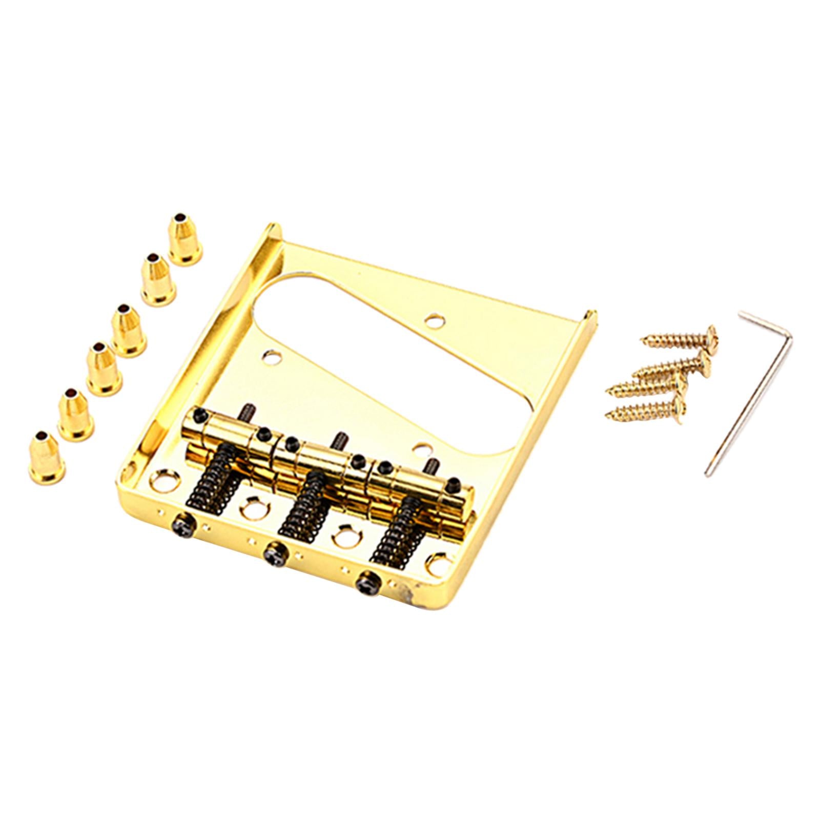 Guitar Bridge W/ Wrench Telecaster W/ Brass Saddles Chrome for Guitar Bass