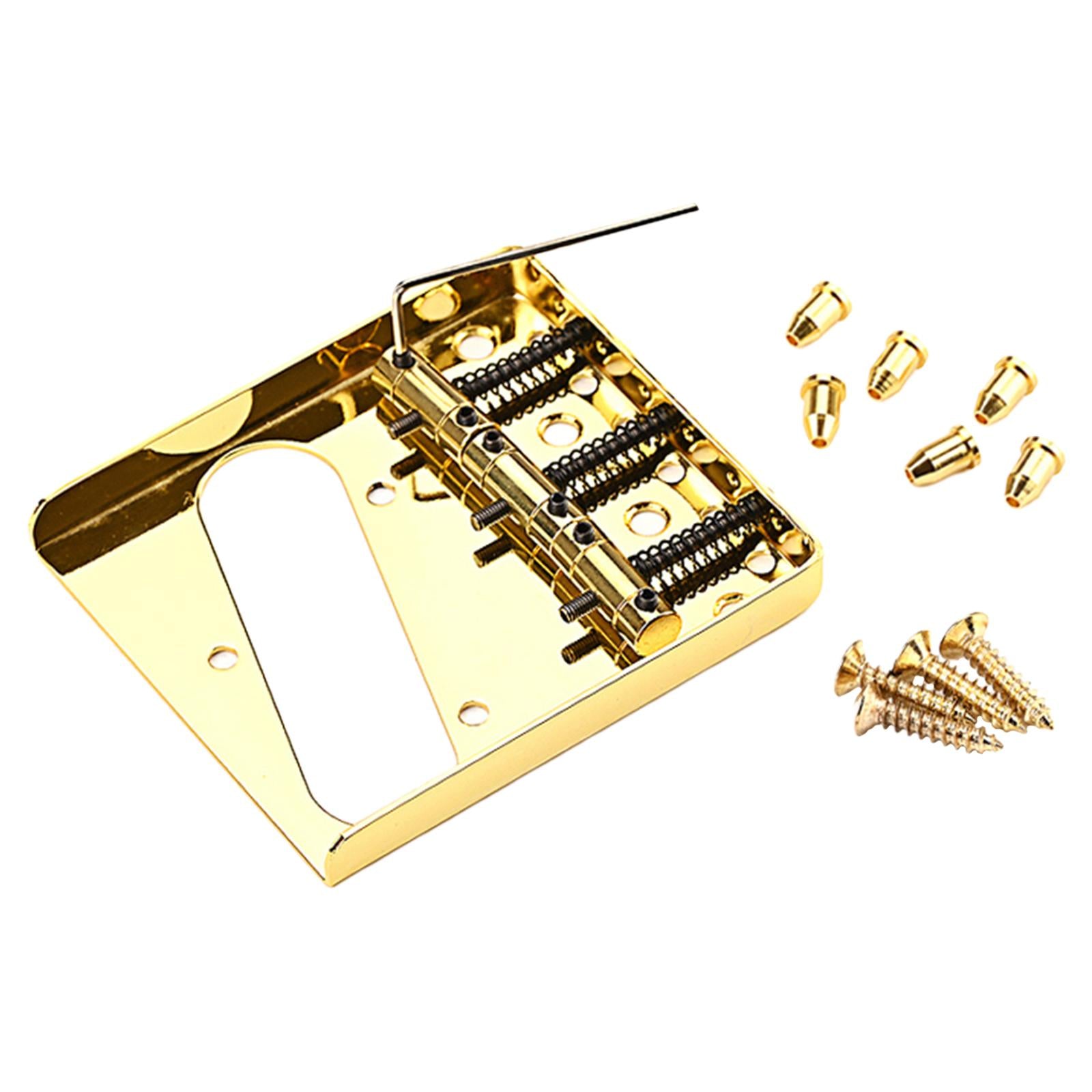 Guitar Bridge W/ Wrench Telecaster W/ Brass Saddles Chrome for Guitar Bass