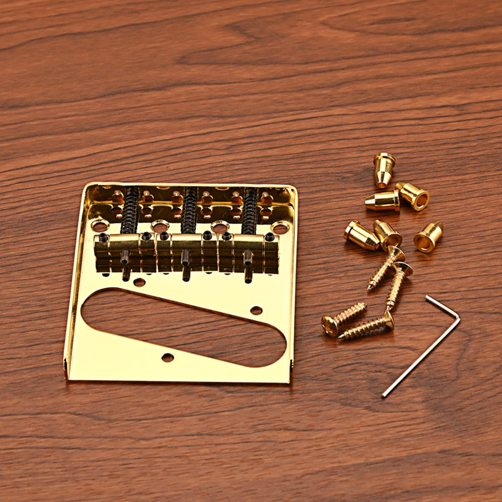 Guitar Bridge W/ Wrench Telecaster W/ Brass Saddles Chrome for Guitar Bass