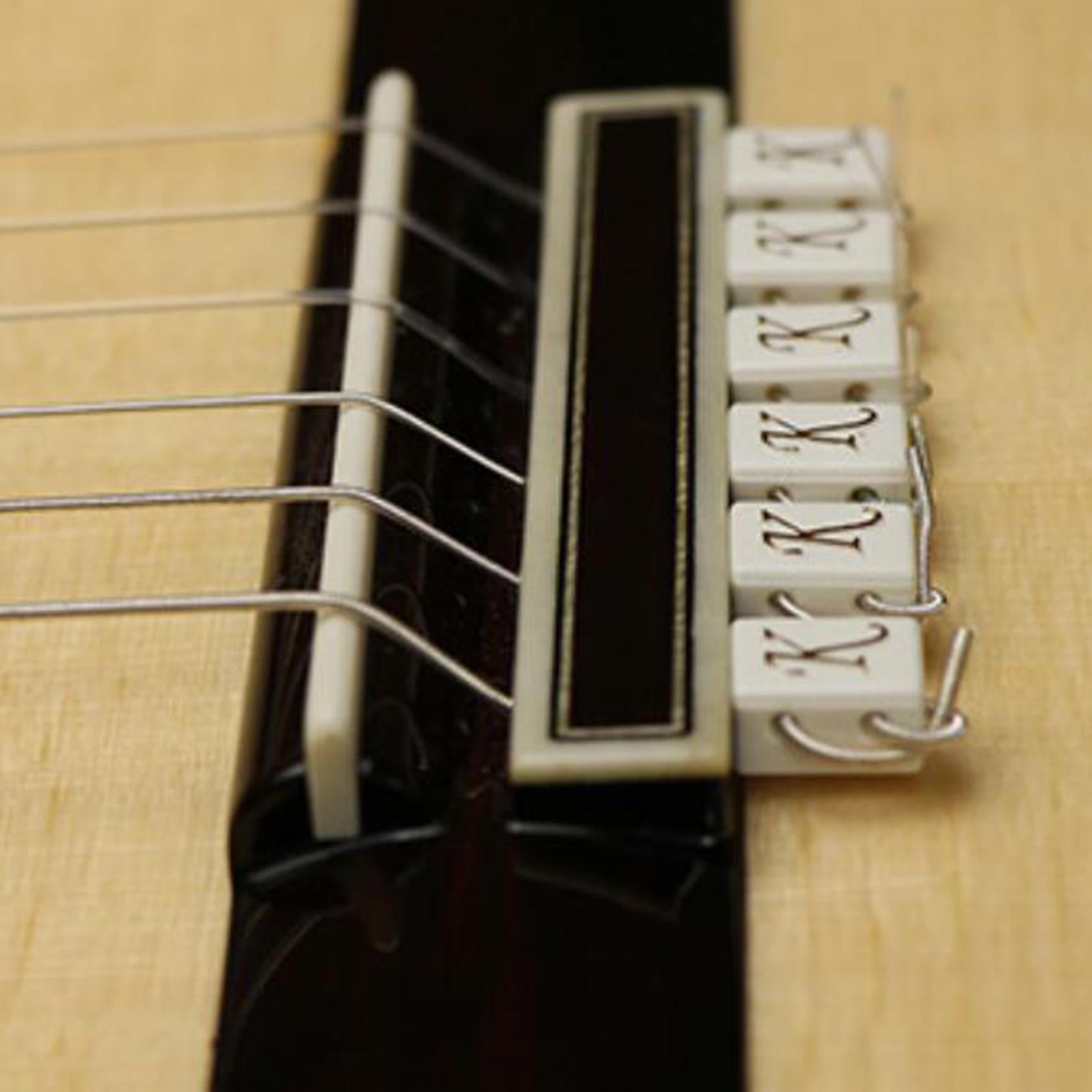 6Pcs Guitar String Retainer String Buckle for Classical Guitar  white