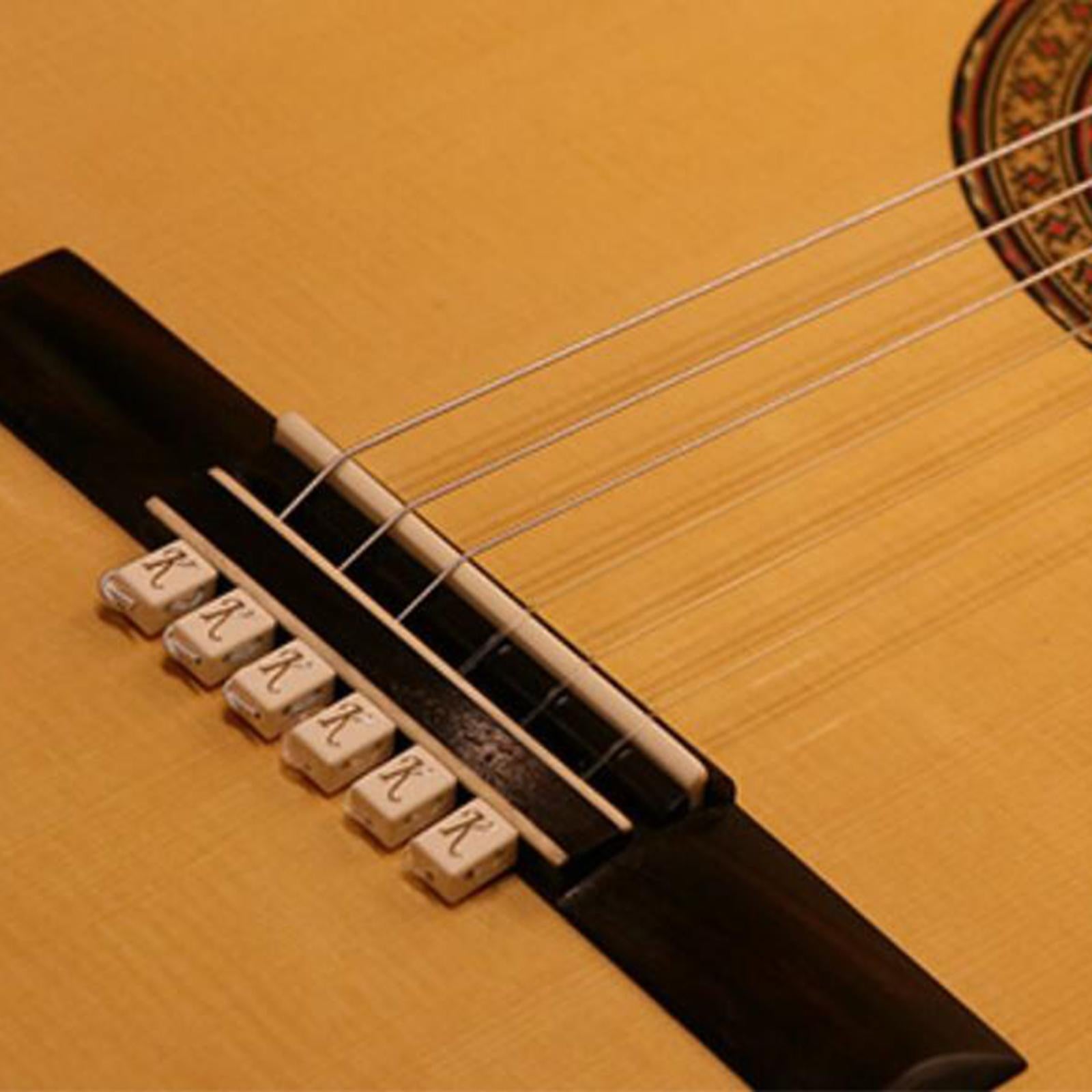 6Pcs Guitar String Retainer String Buckle for Classical Guitar  white