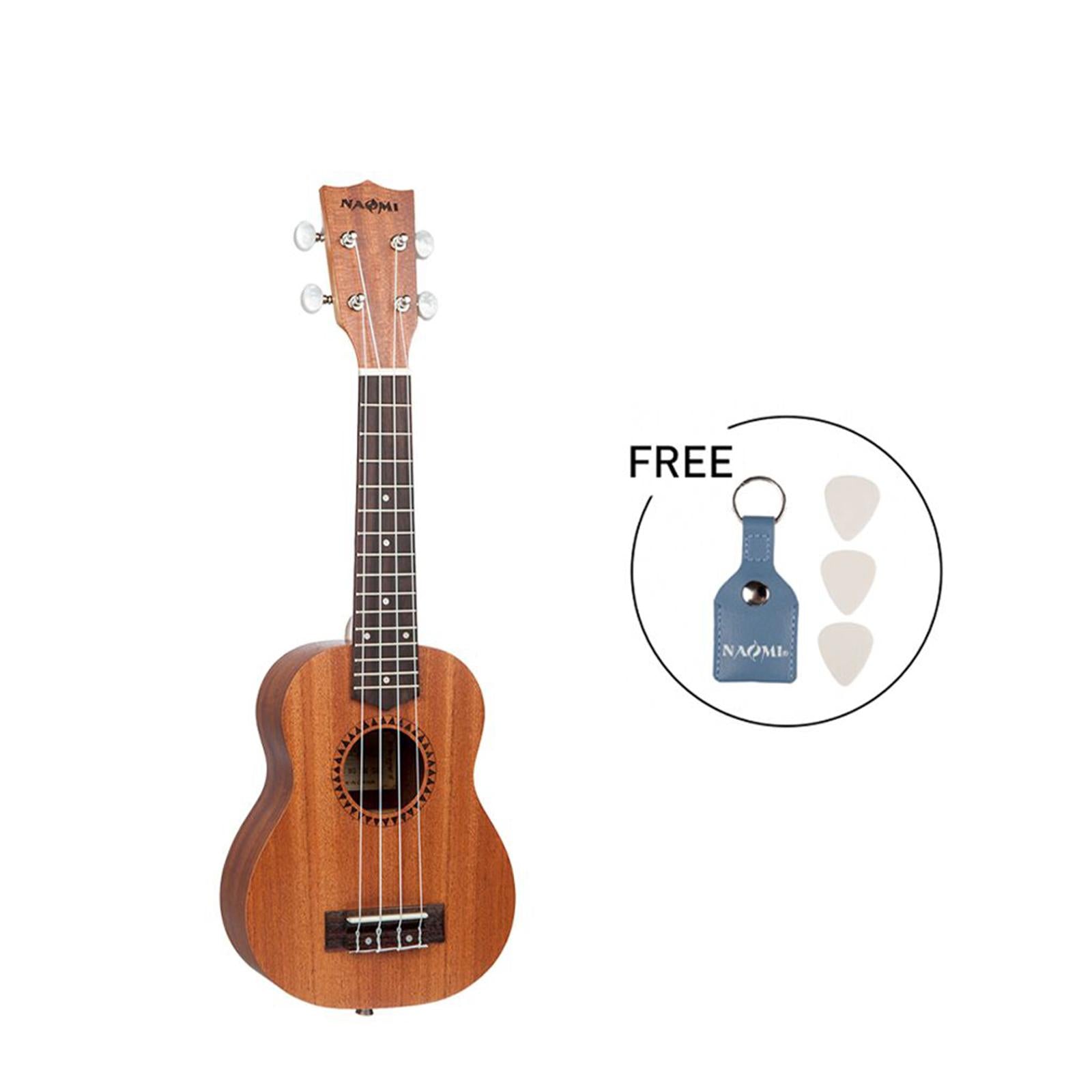 Wooden 21 inch Soprano Ukulele 4 Strings Accessories for Learning Starter