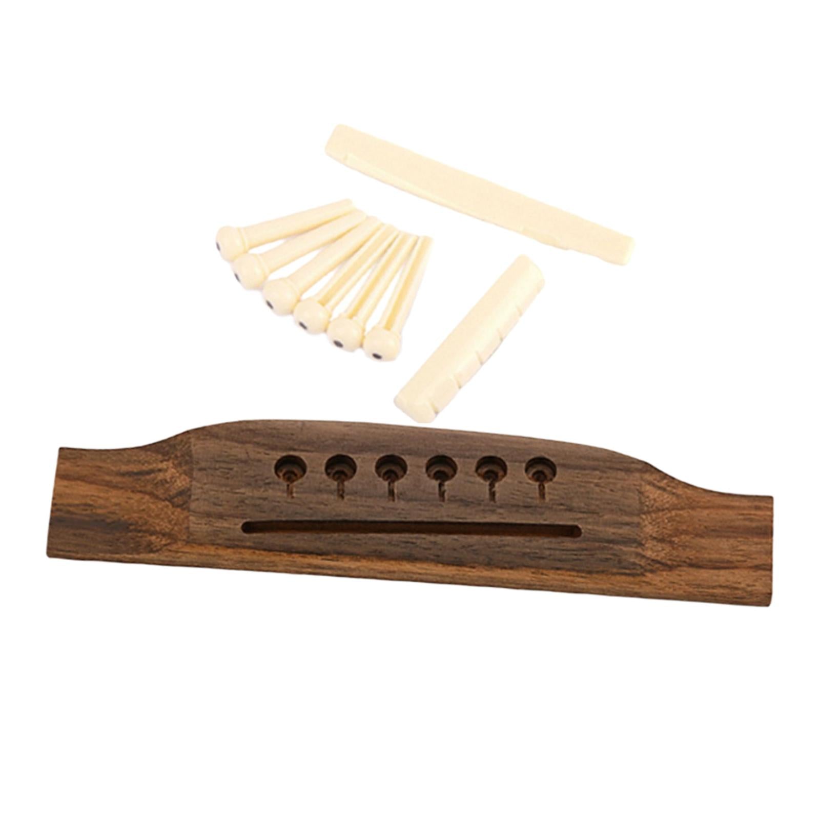 Acoustic Guitar Bridge with 6 Pegs Bridge Saddle Replacement