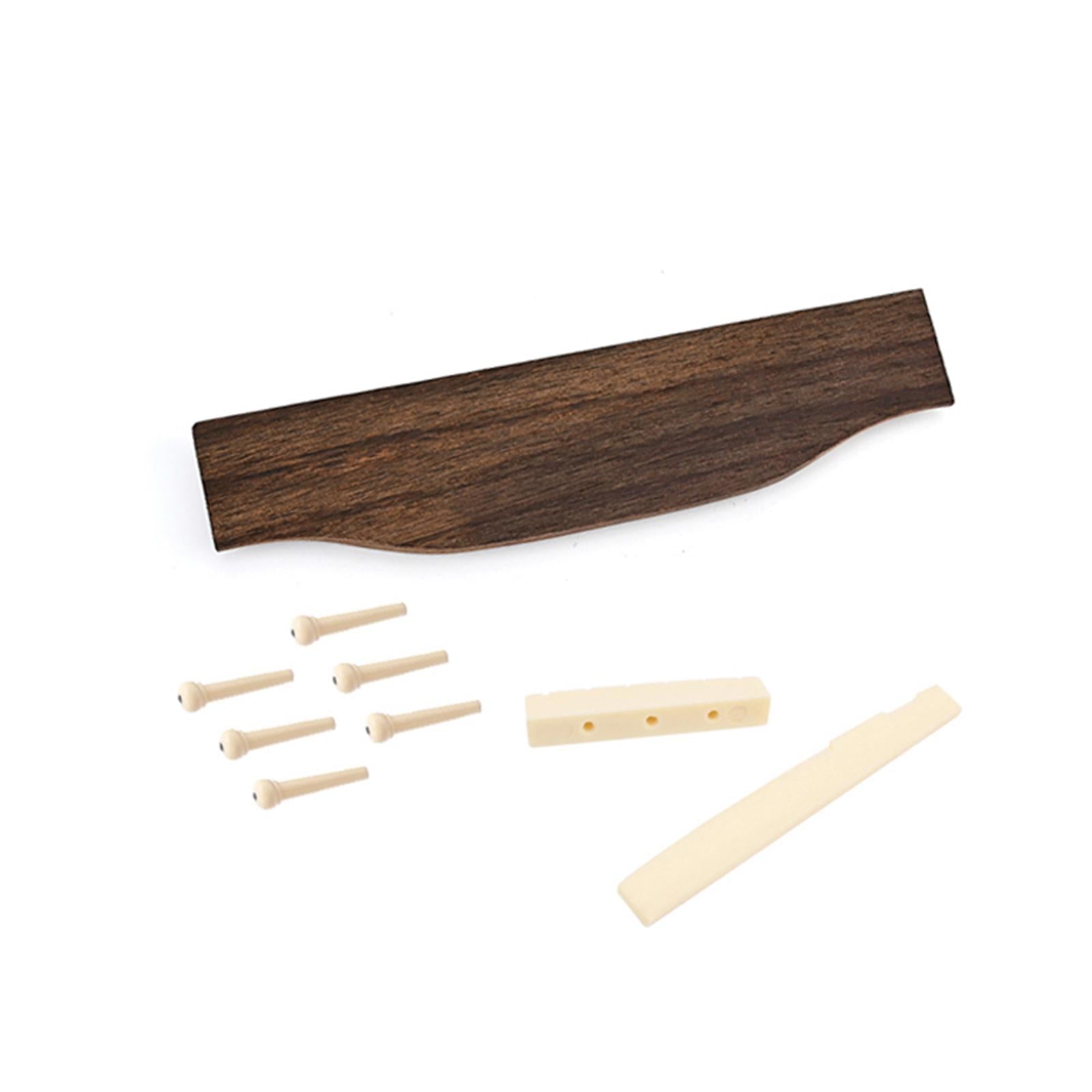 Acoustic Guitar Bridge with 6 Pegs Bridge Saddle Replacement