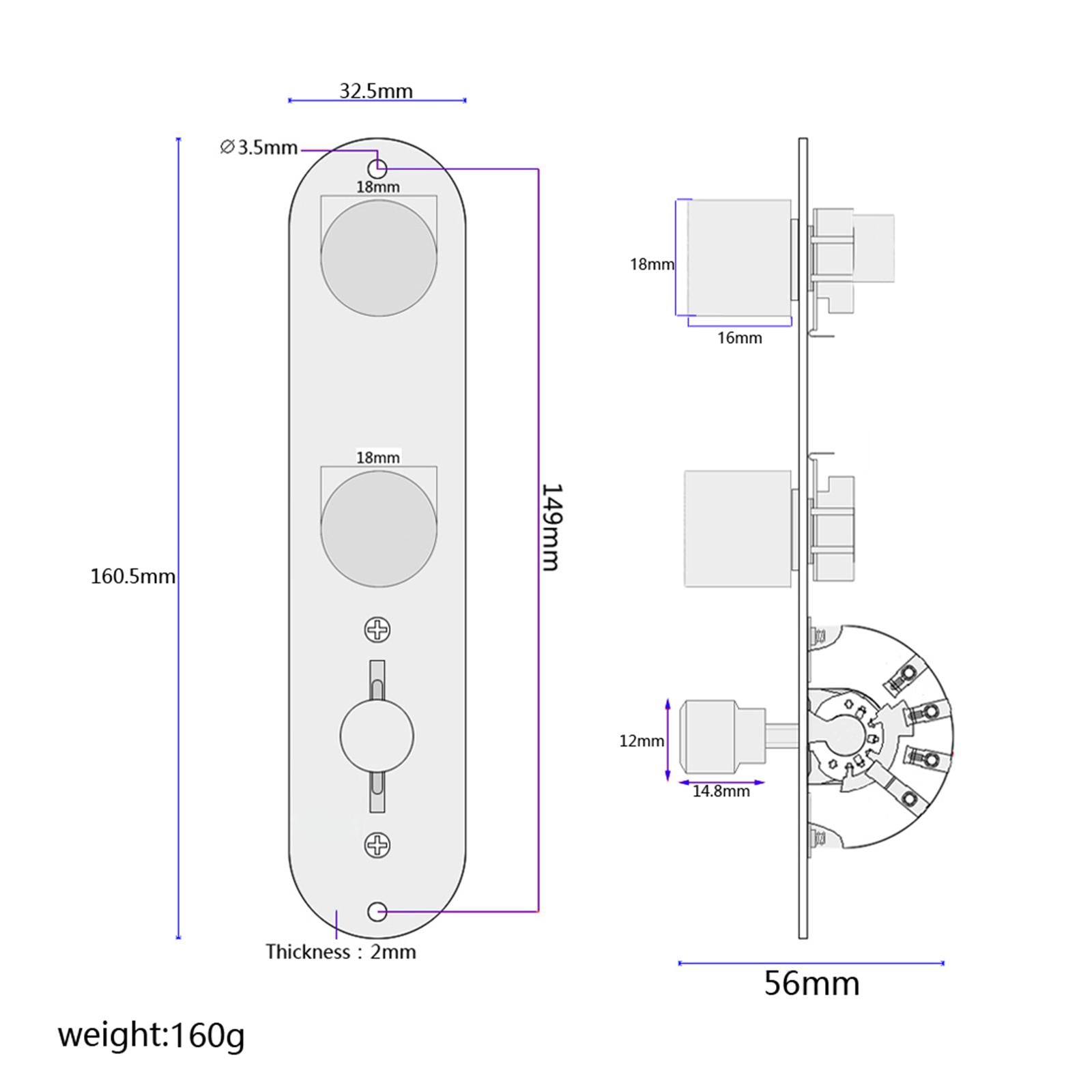 Loaded Prewired 3 Way Control Plate Wired Control Panel for Electric Guitar