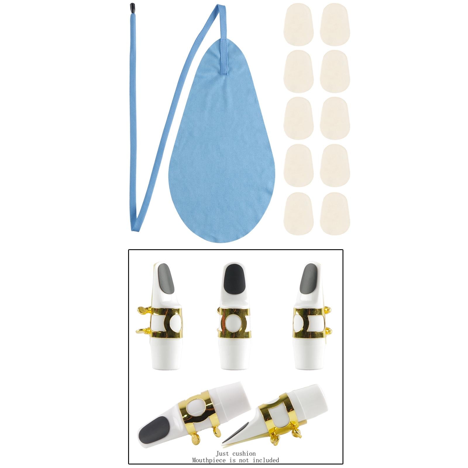 10x Sax Mouthpiece Patches Pads Pad Parts Silicone for Wind Instruments Sax Clear with Strip