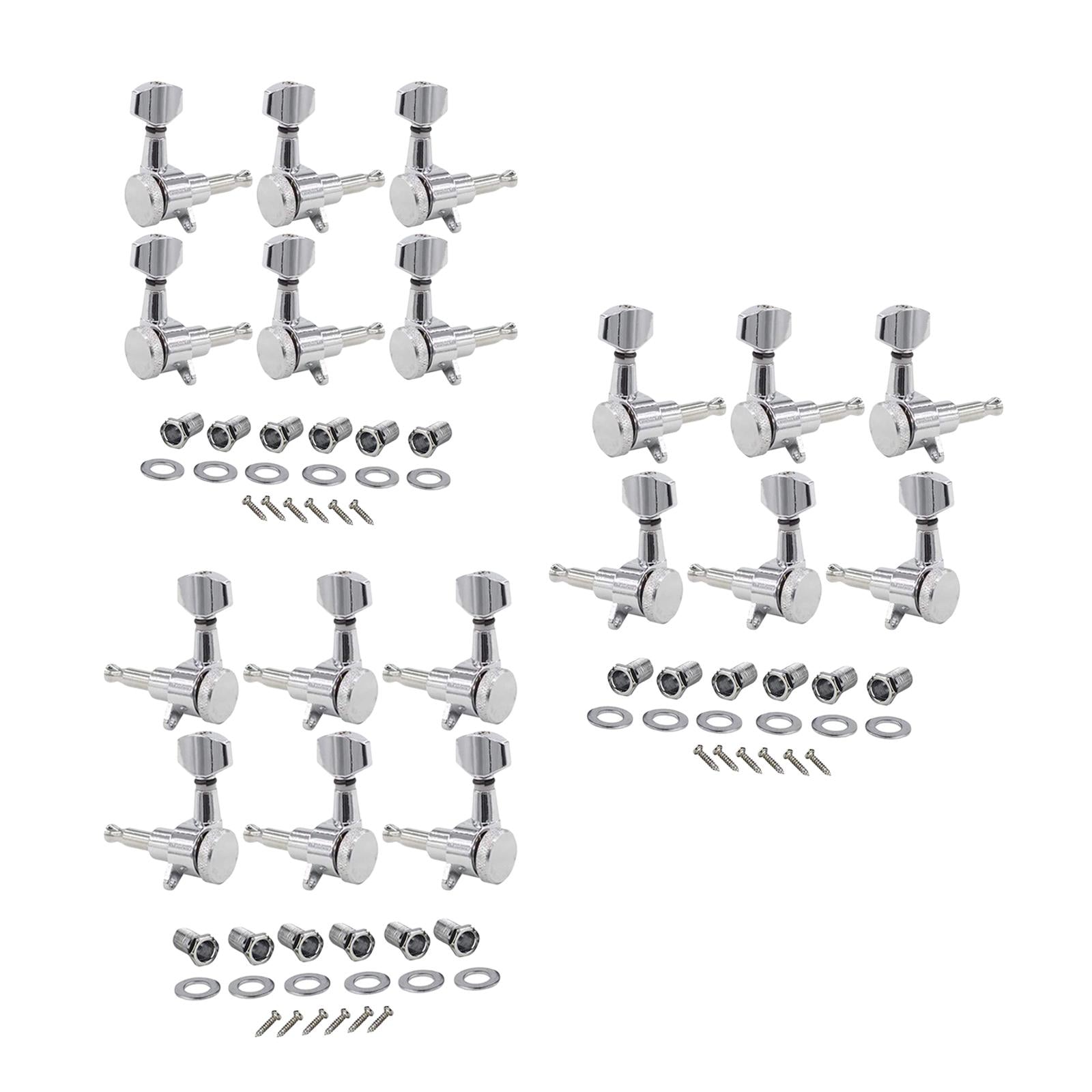 Guitar Locking Pegs Keys Guitar Parts Headstocks Accessories Heads Set 6R