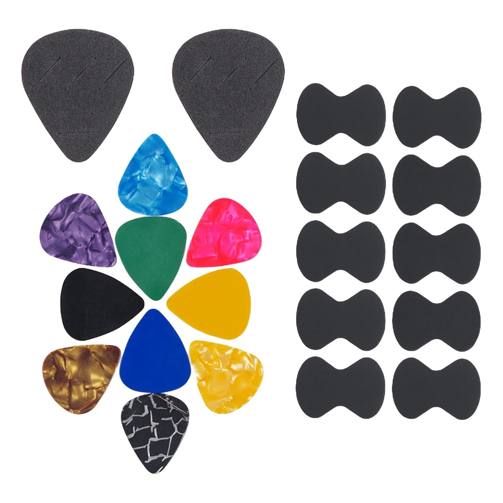 Guitar Pick Non-Slip Grip for Electric Bass Acoustic Guitar Black 22pcs