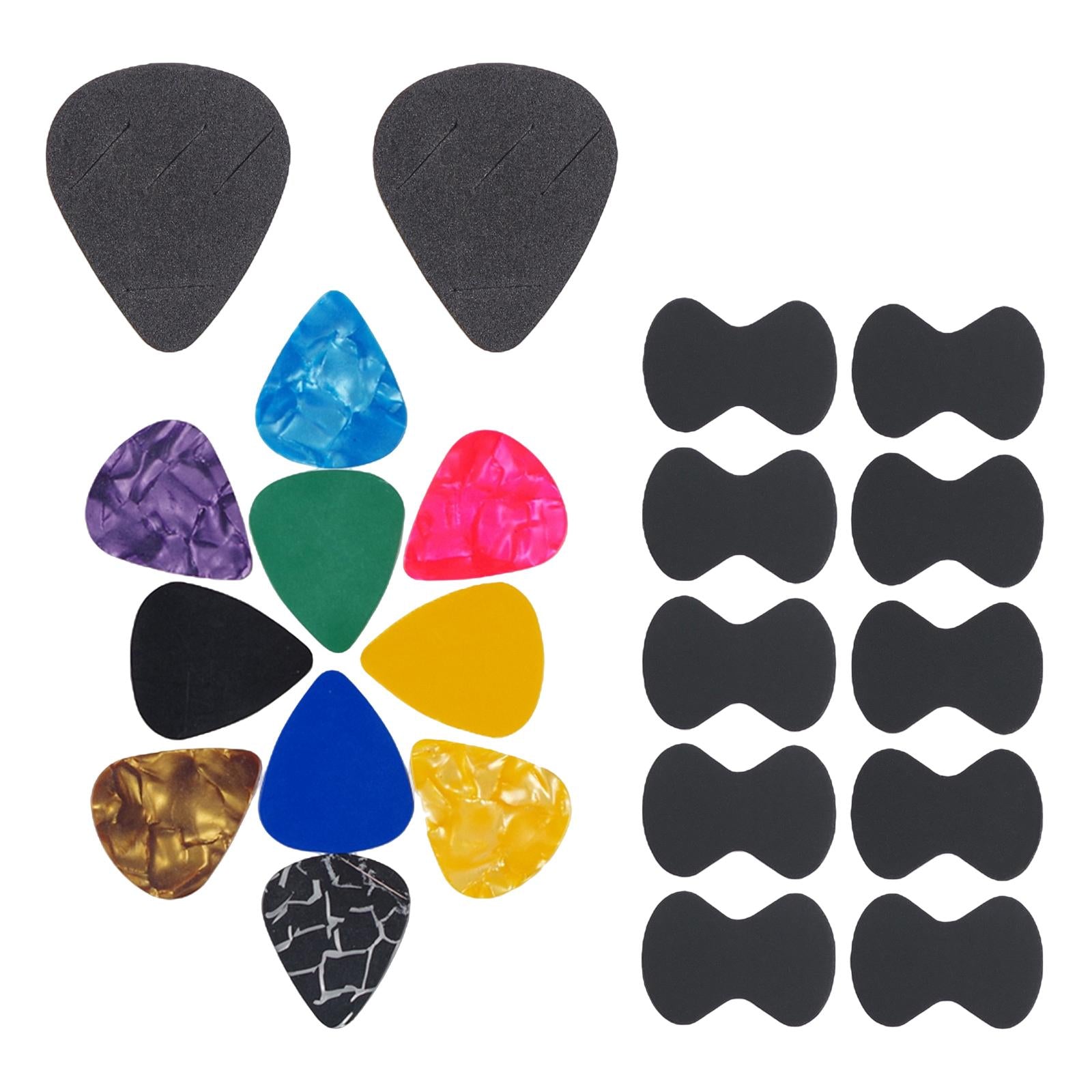 Guitar Pick Non-Slip Grip for Electric Bass Acoustic Guitar Black 22pcs