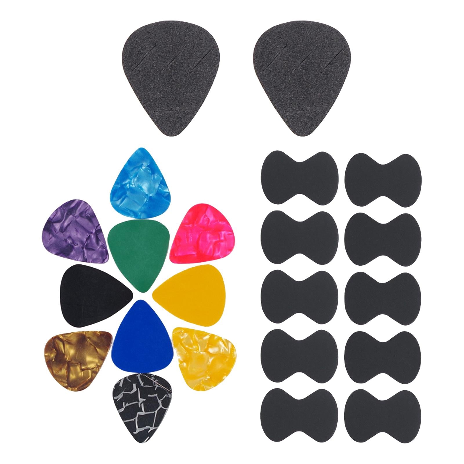 Guitar Pick Non-Slip Grip for Electric Bass Acoustic Guitar Black 22pcs