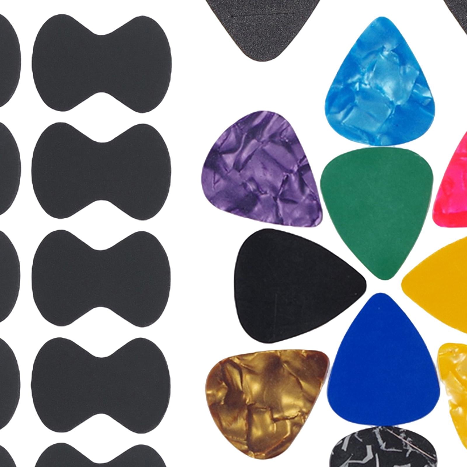 Guitar Pick Non-Slip Grip for Electric Bass Acoustic Guitar Black 22pcs