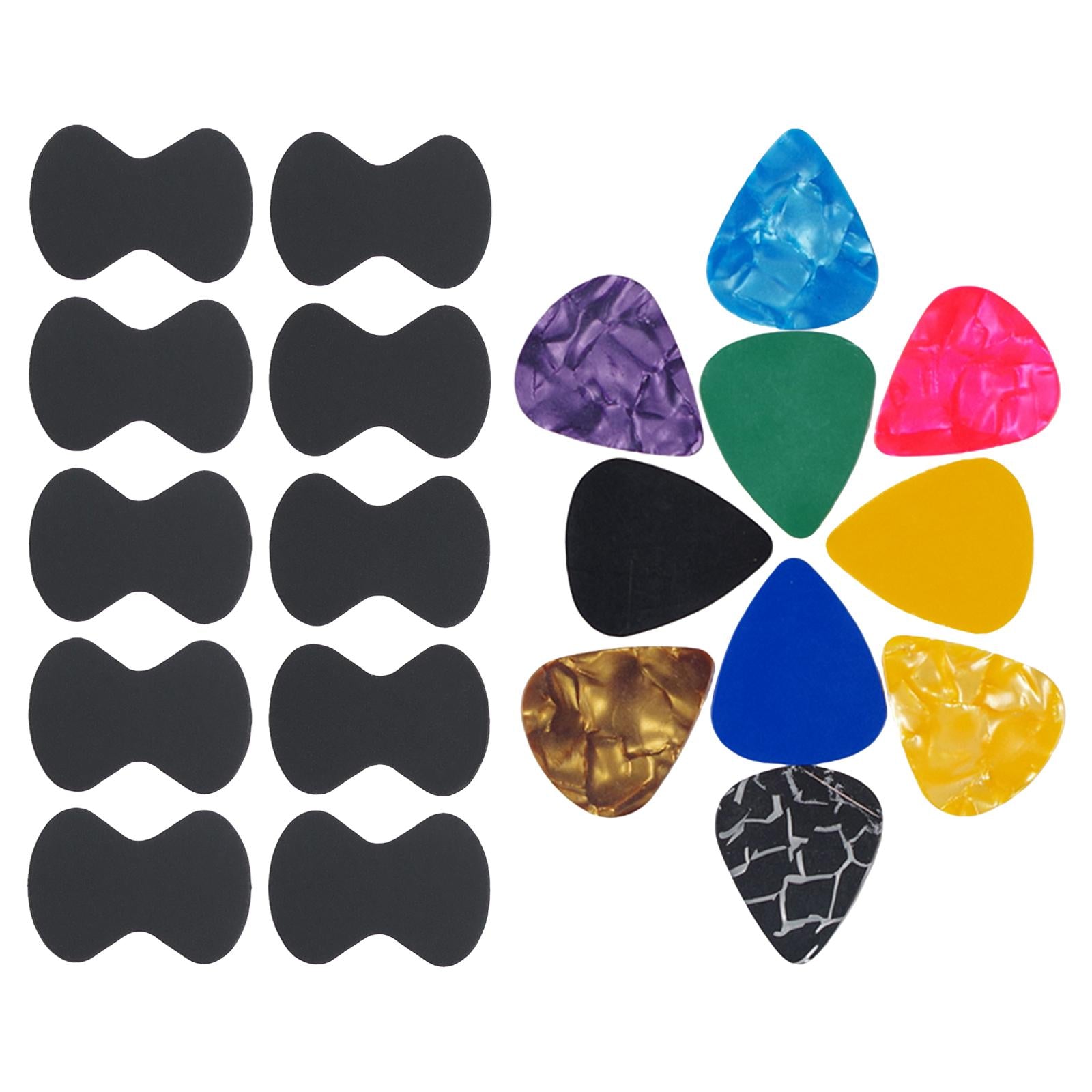 Guitar Pick Non-Slip Grip for Electric Bass Acoustic Guitar Black 20pcs